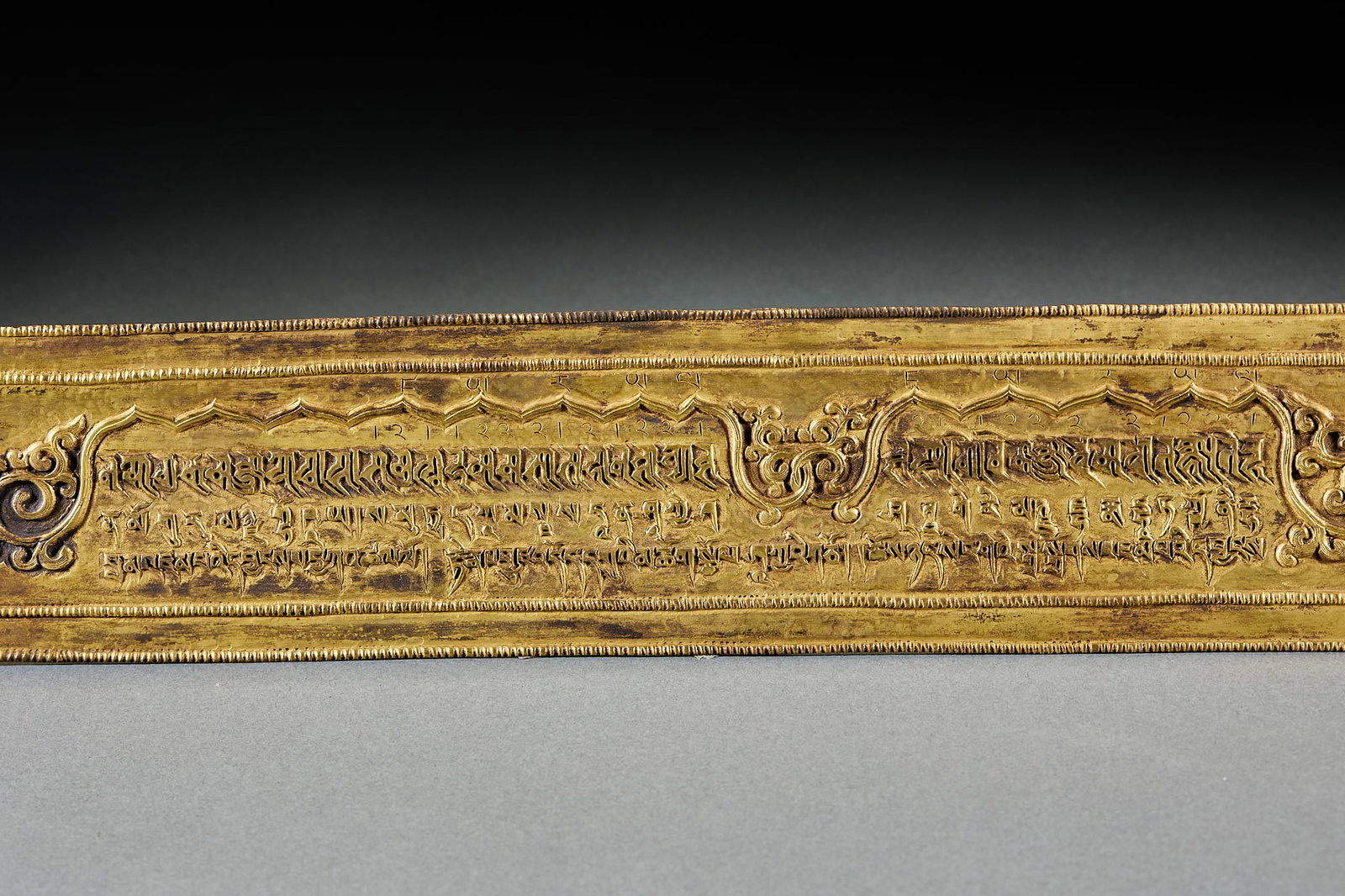 Gilt Bronze Buddhist Scriptures in Sanskrit Folder Binding - 17