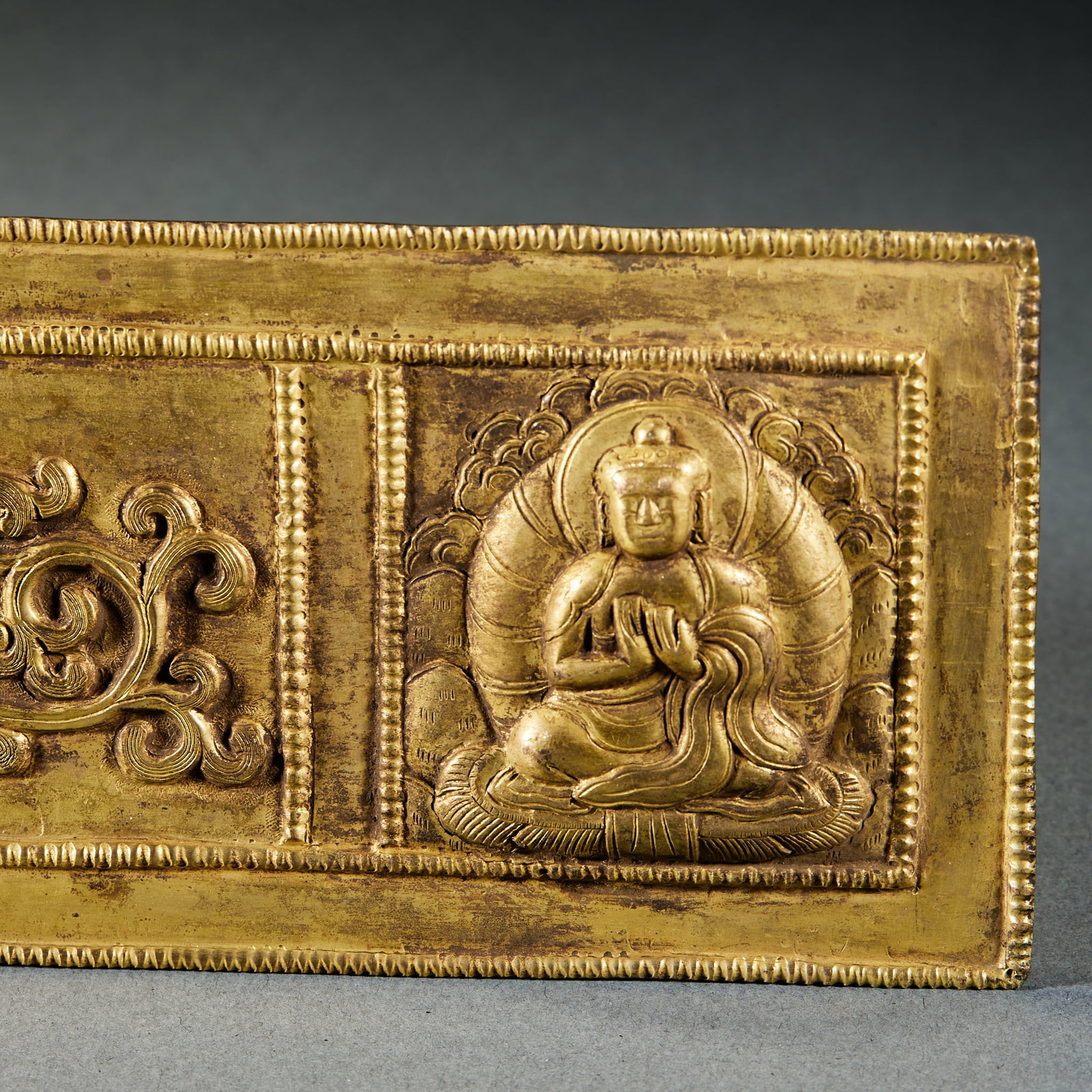 Gilt Bronze Buddhist Scriptures in Sanskrit Folder Binding - 18