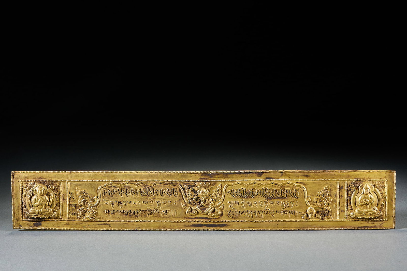 Gilt Bronze Buddhist Scriptures in Sanskrit Folder Binding - 7