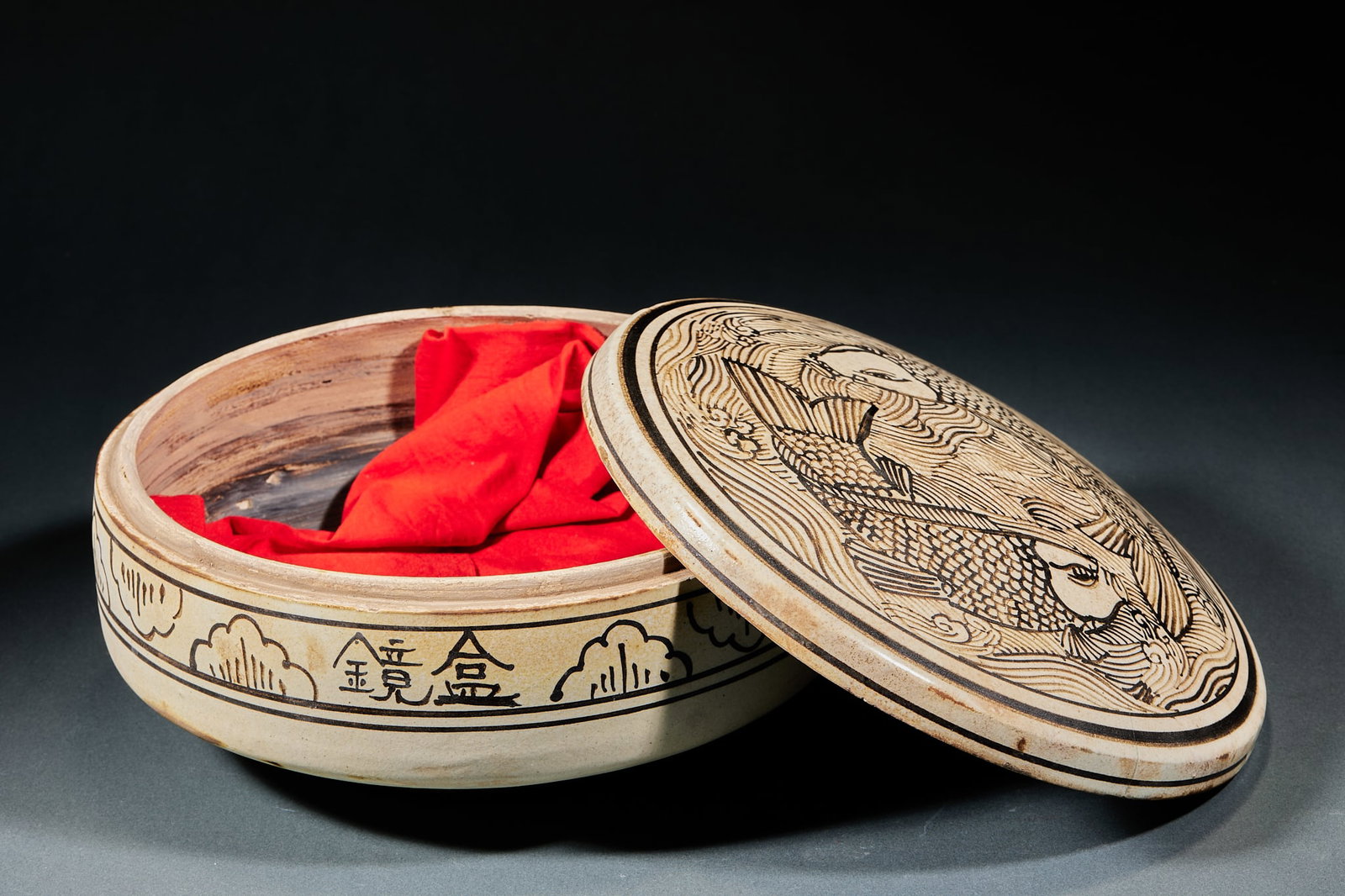 Dragon Pattern Bronze Mirror Box Set - 4