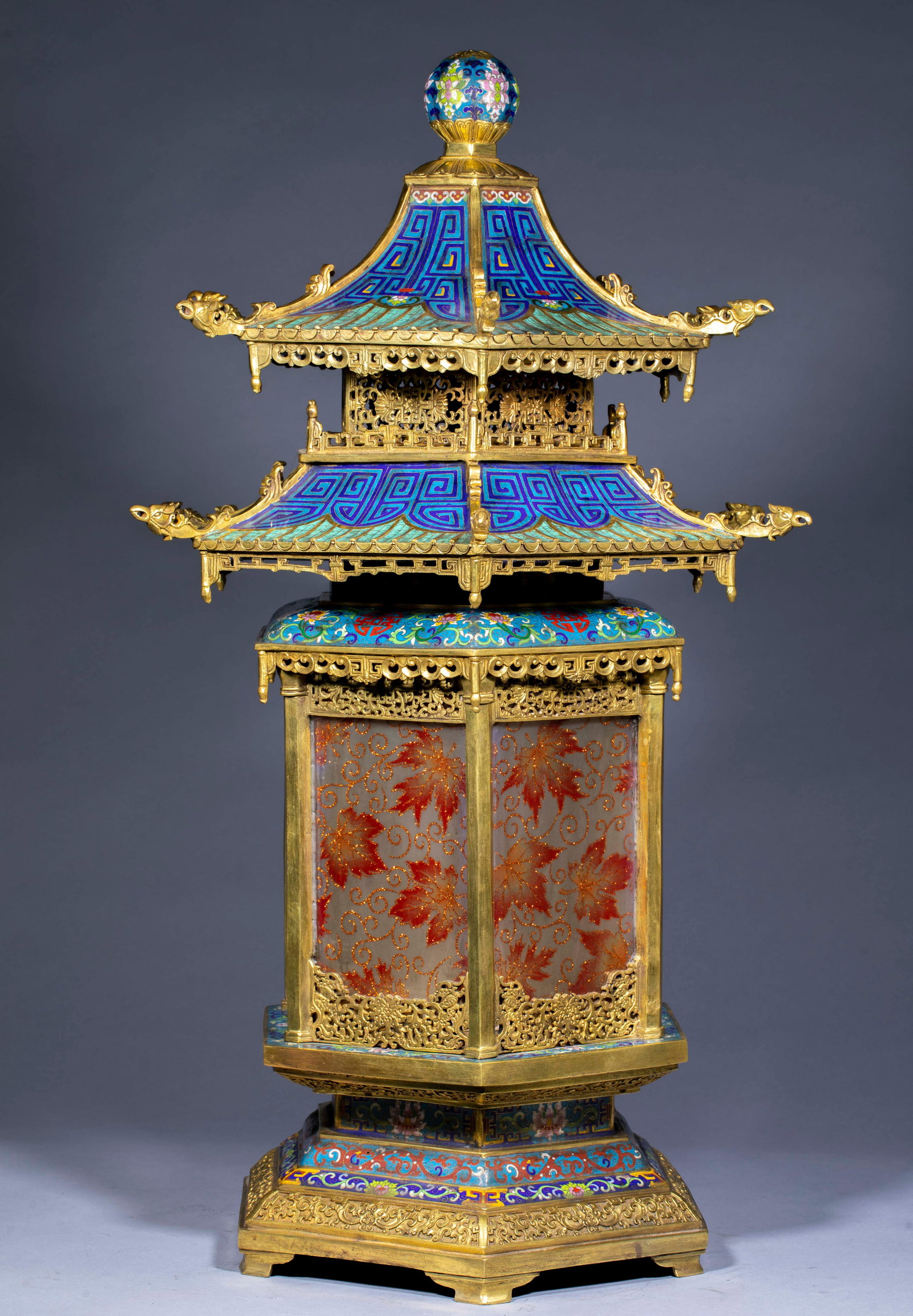 Cloisonné Palace Lanterns, A Pair - 3