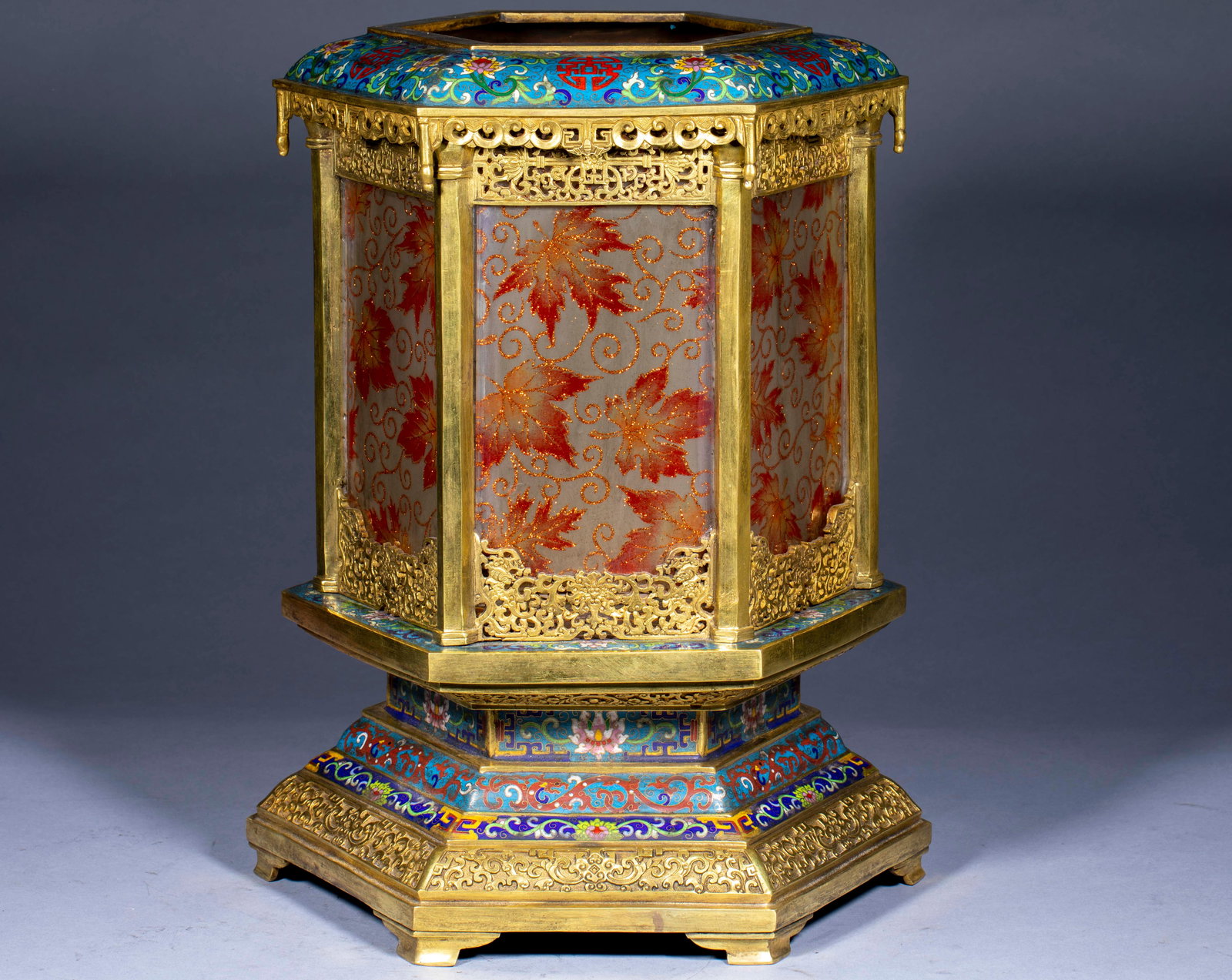 Cloisonné Palace Lanterns, A Pair - 5