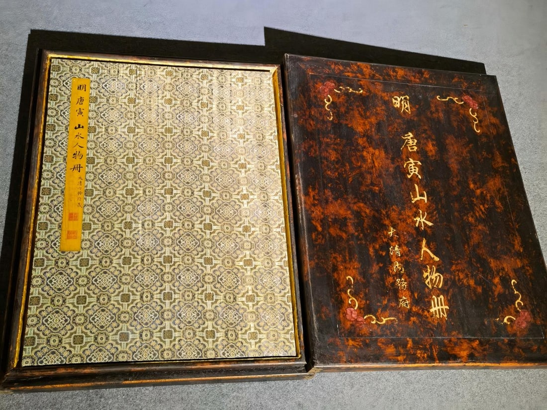 Tang Yin Landscape and Figure Album: Tang Yin Landscape Figure Painting Album: Paper album leaf painted with landscape and scenic figures, elegant brushwork and exquisite composition in Tang Yin’s iconic literati painting style.