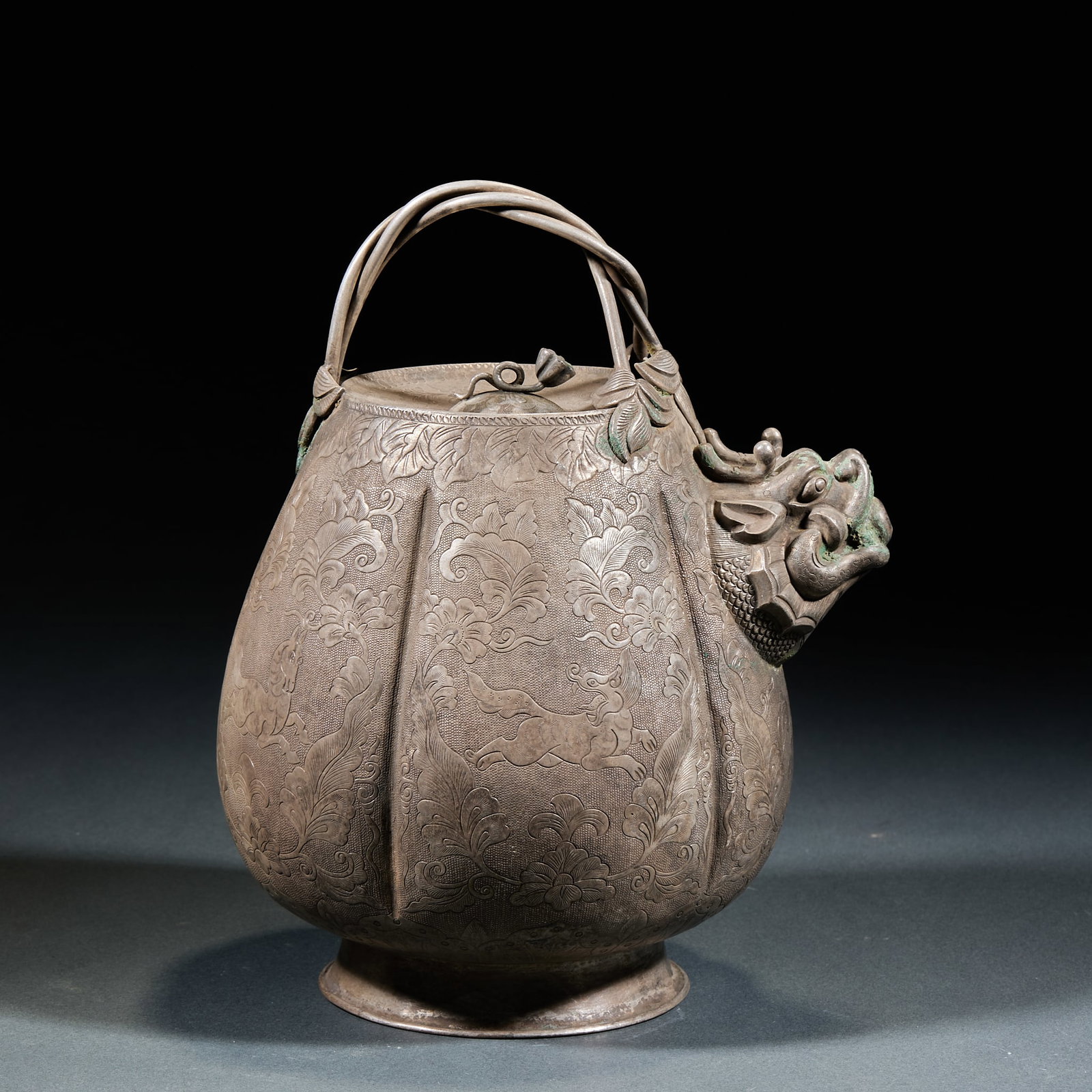 Pure Silver Dragon Head Ewer - 5