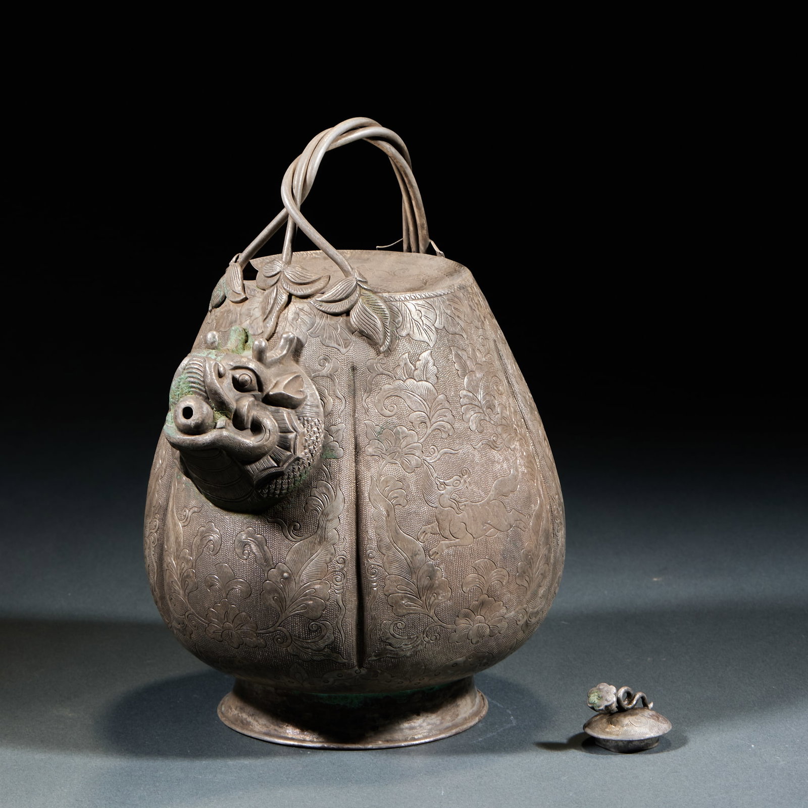 Pure Silver Dragon Head Ewer - 6