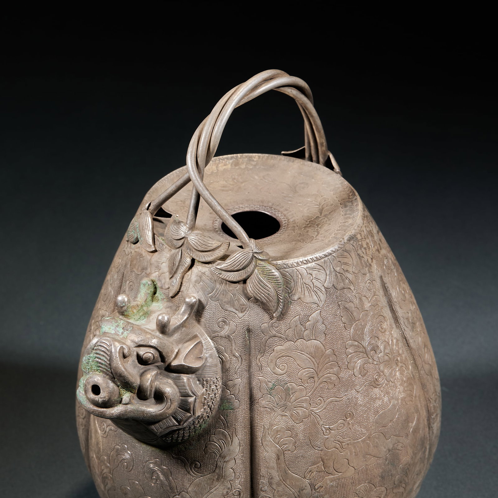 Pure Silver Dragon Head Ewer - 7