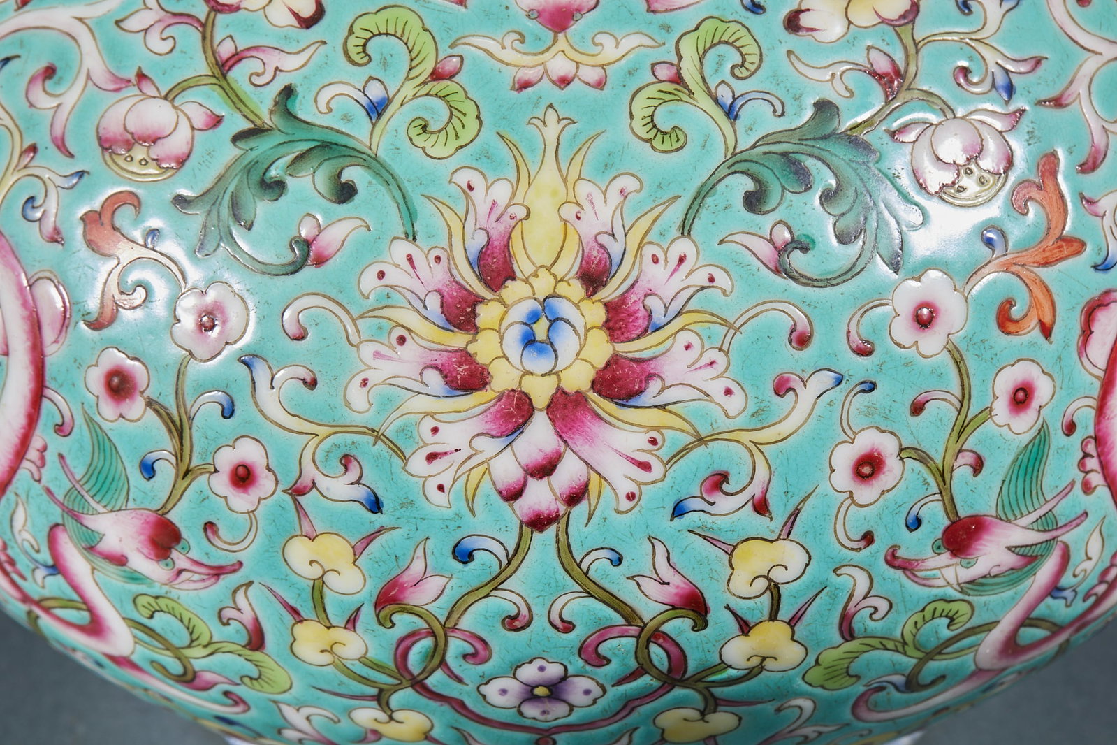 Qianlong Mark Famille Rose Flower and Dragon Pattern Vase - 6