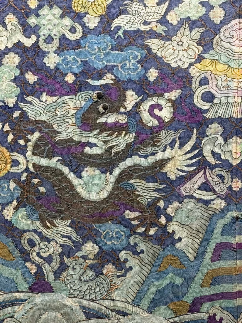 Qing Dynasty Dragon Pattern Kesi Hanging Screen Robe Material - 2
