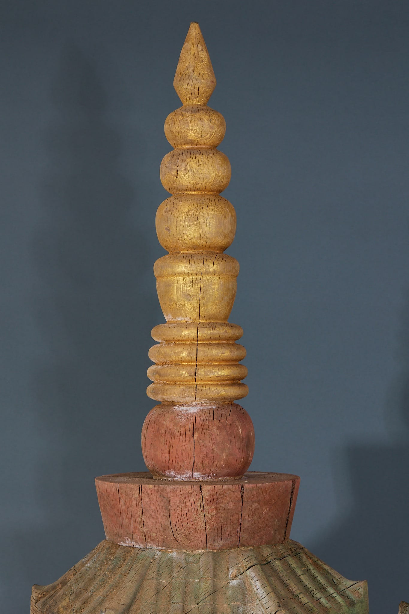 Cypress Wood Scripture Pagodas, A Pair - 3
