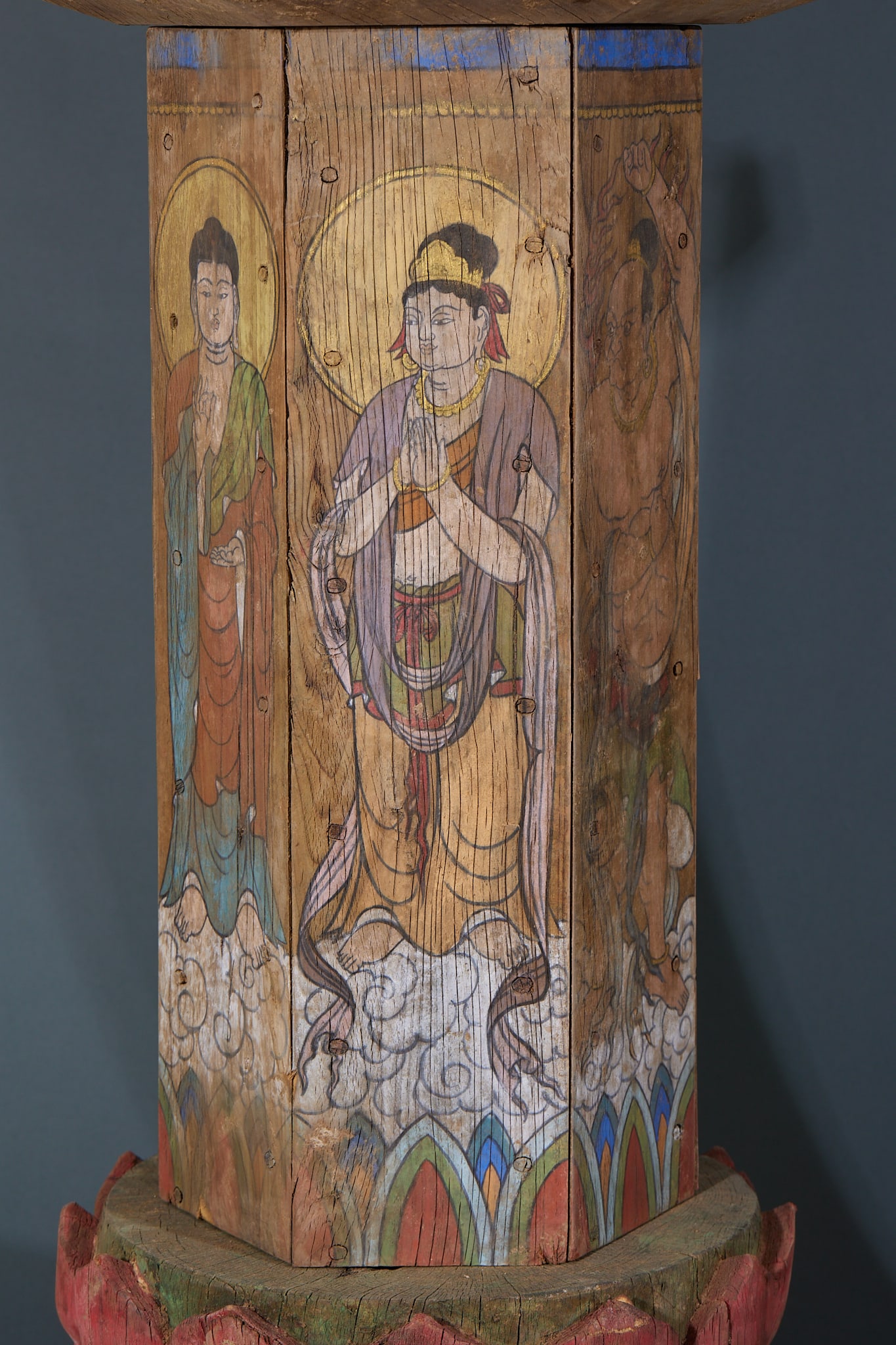 Cypress Wood Scripture Pagodas, A Pair - 5
