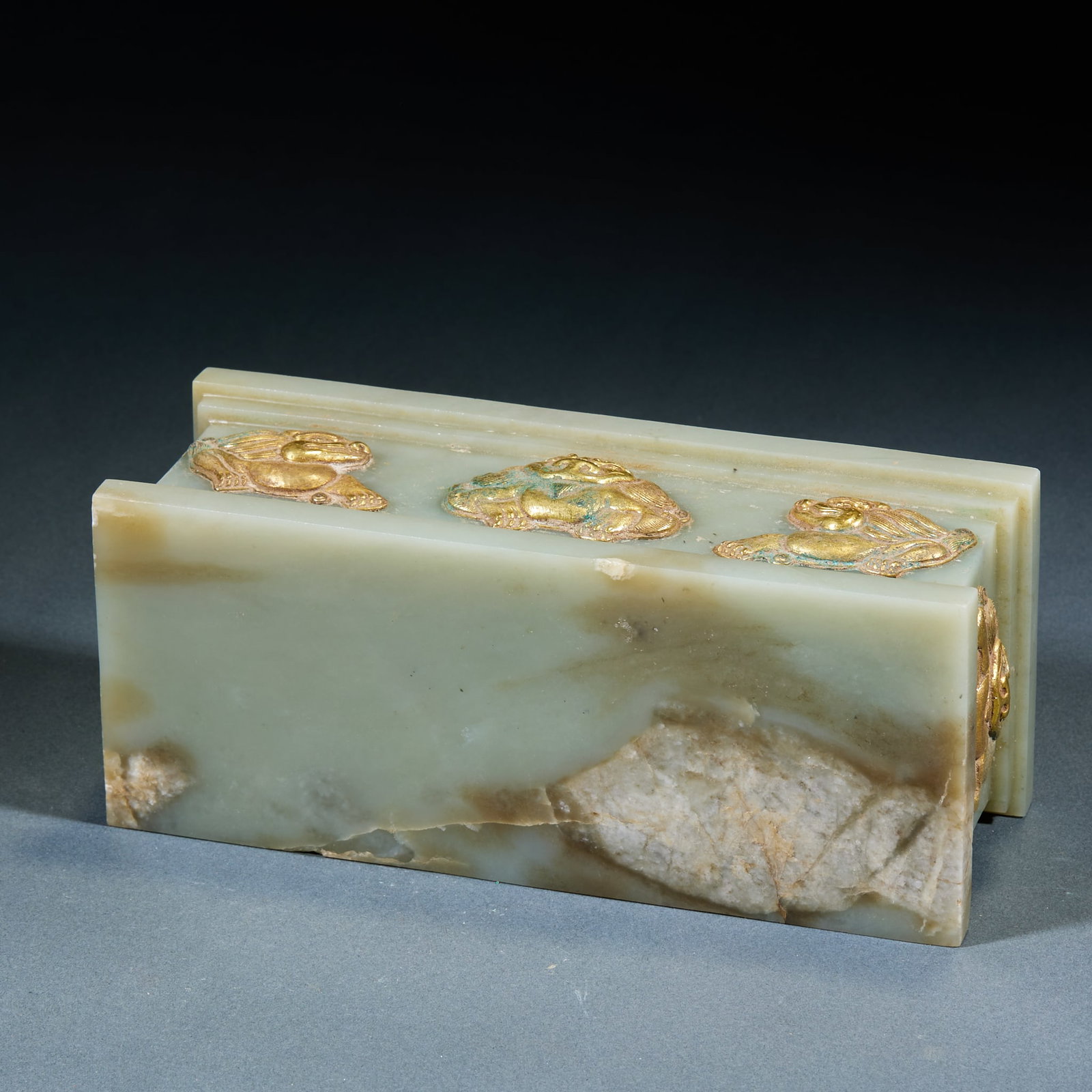 Gilt Silver Jade Wrapped Reclining Buddha, with Internal Scripture - 9