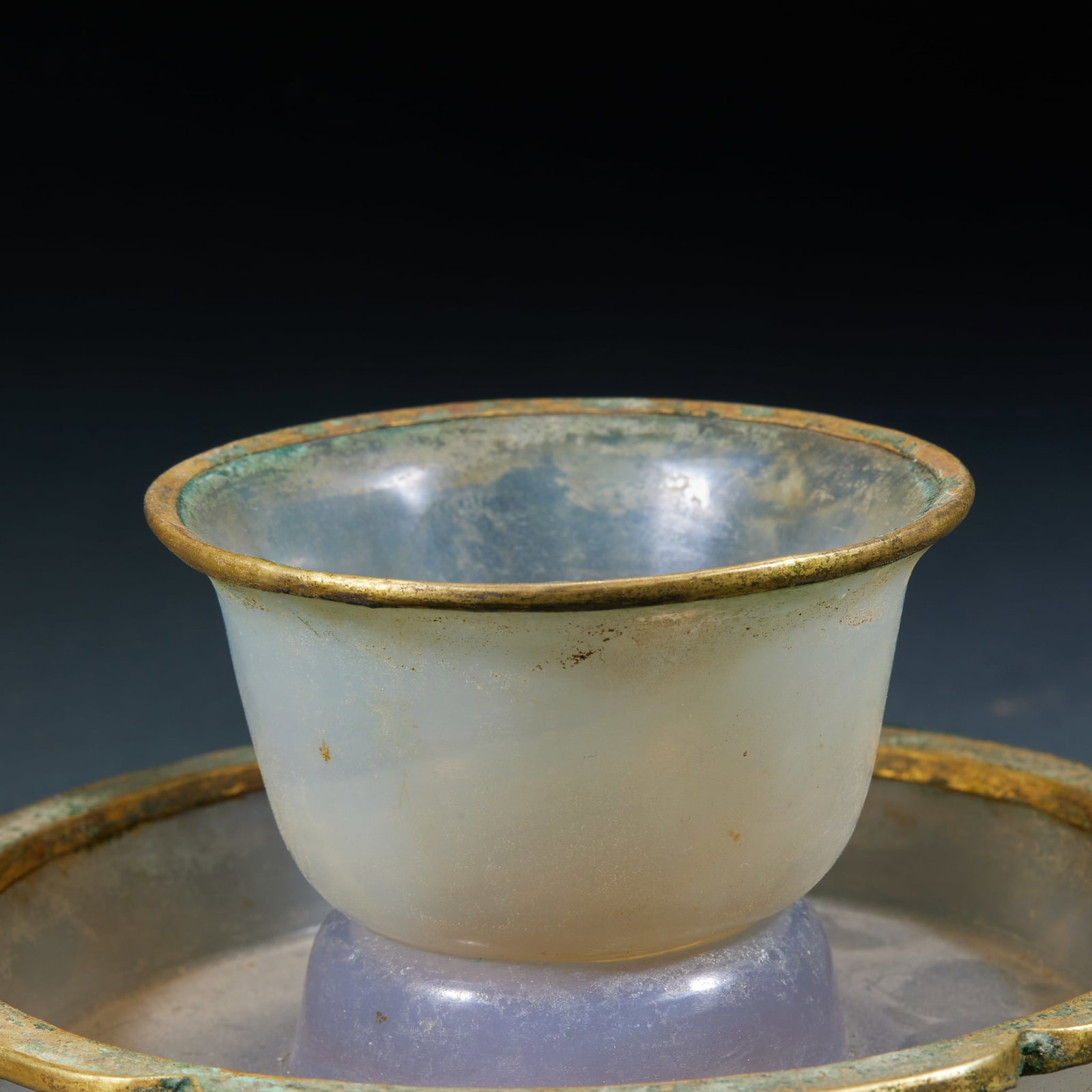 Agate Gold Wrapped Teacups, A Pair - 4