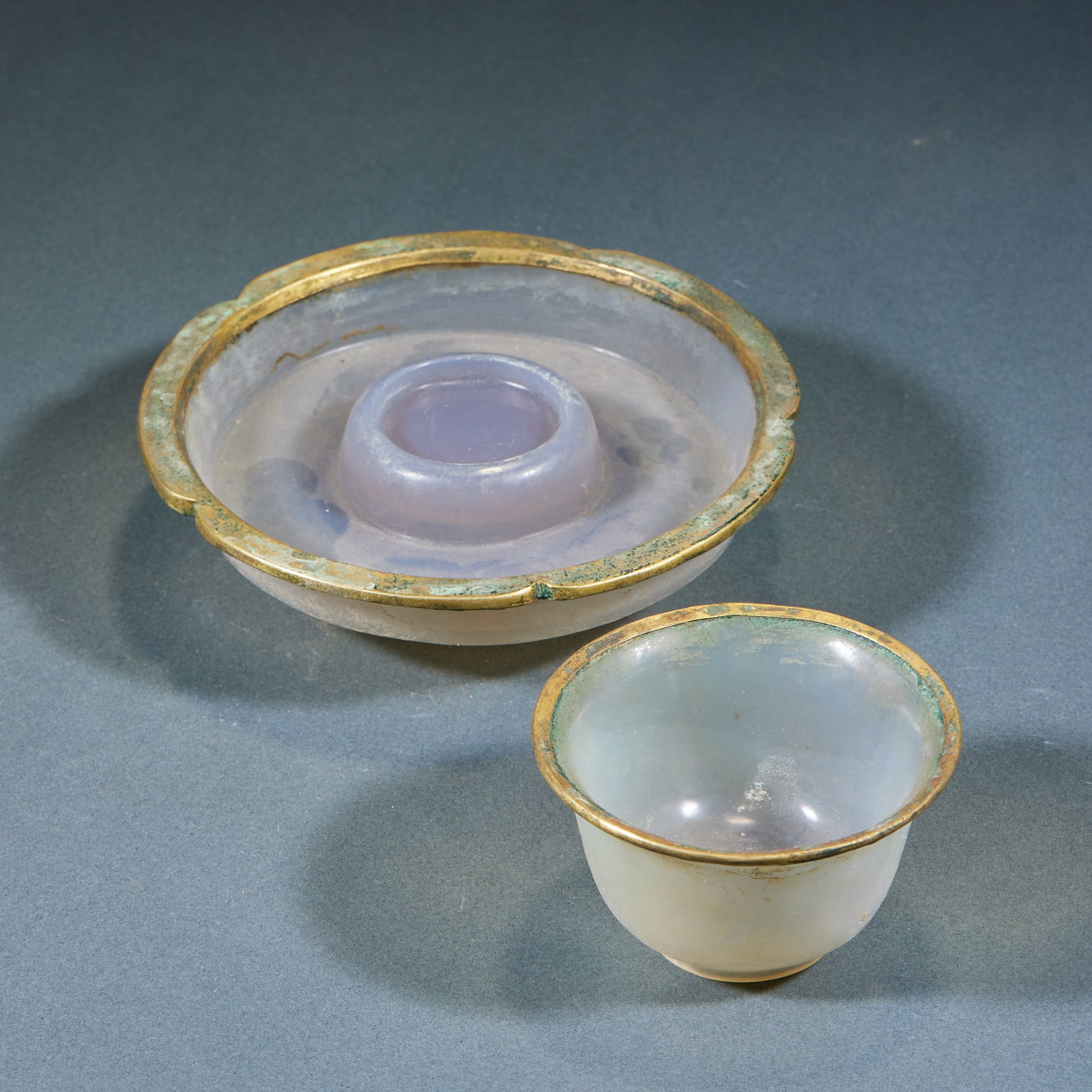 Agate Gold Wrapped Teacups, A Pair - 6