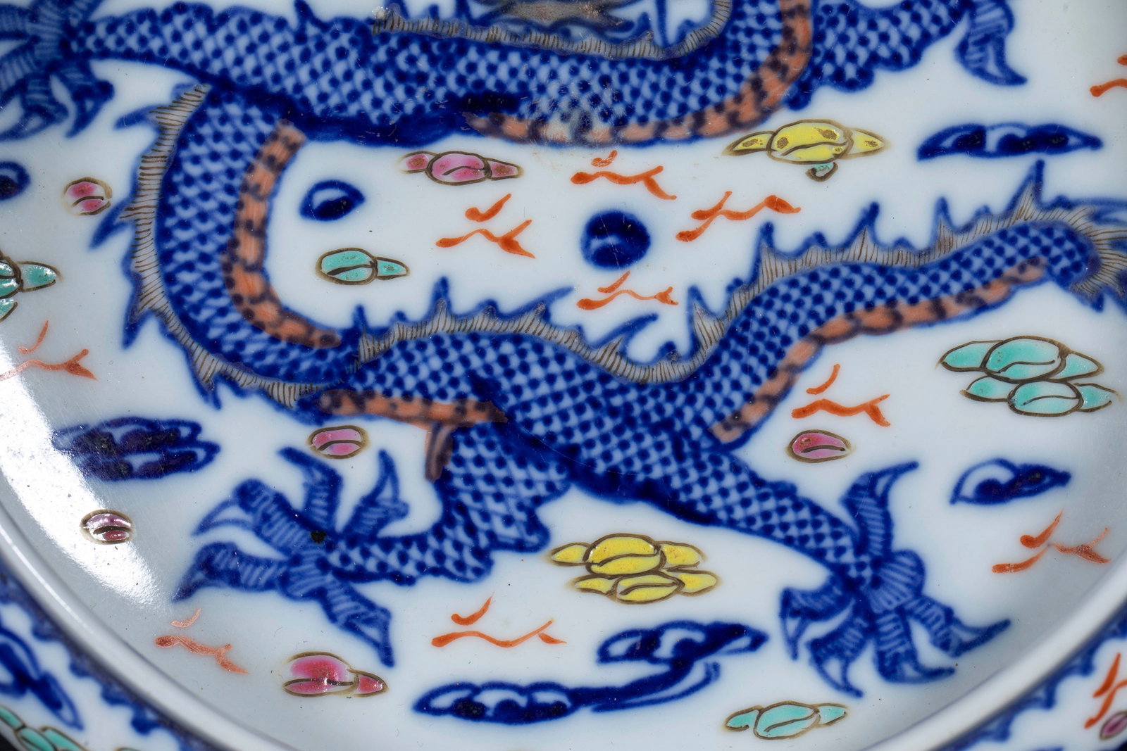 Qianlong Mark Multicolored Dragon Pattern Water Washer - 4