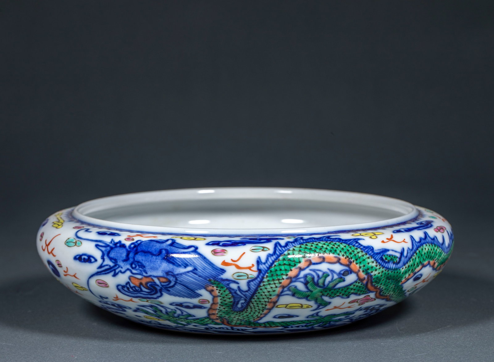 Qianlong Mark Multicolored Dragon Pattern Water Washer - 5