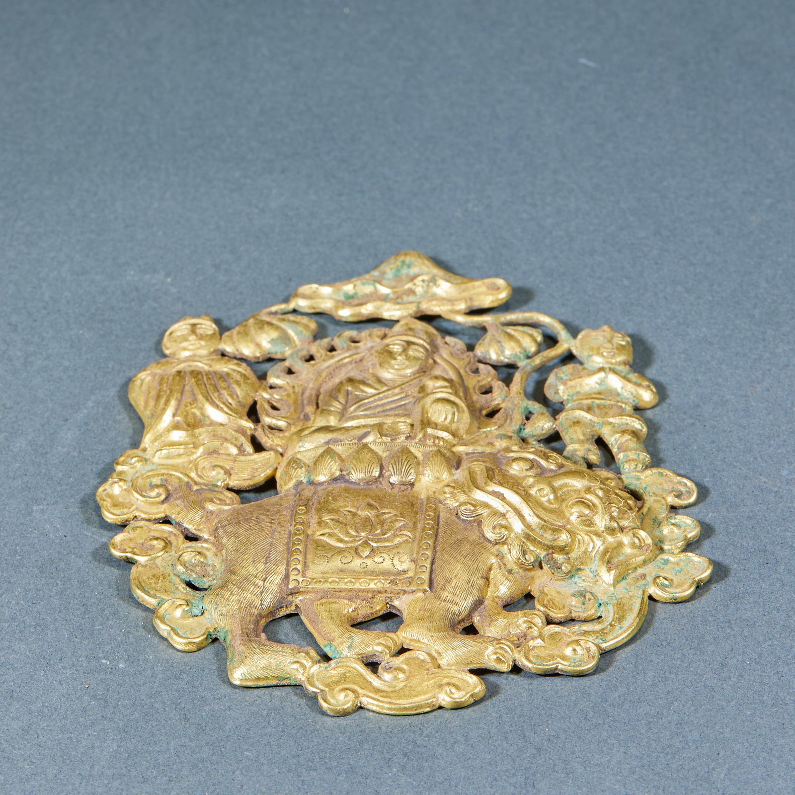 Gilt Silver One Buddha and Two Disciples - 6