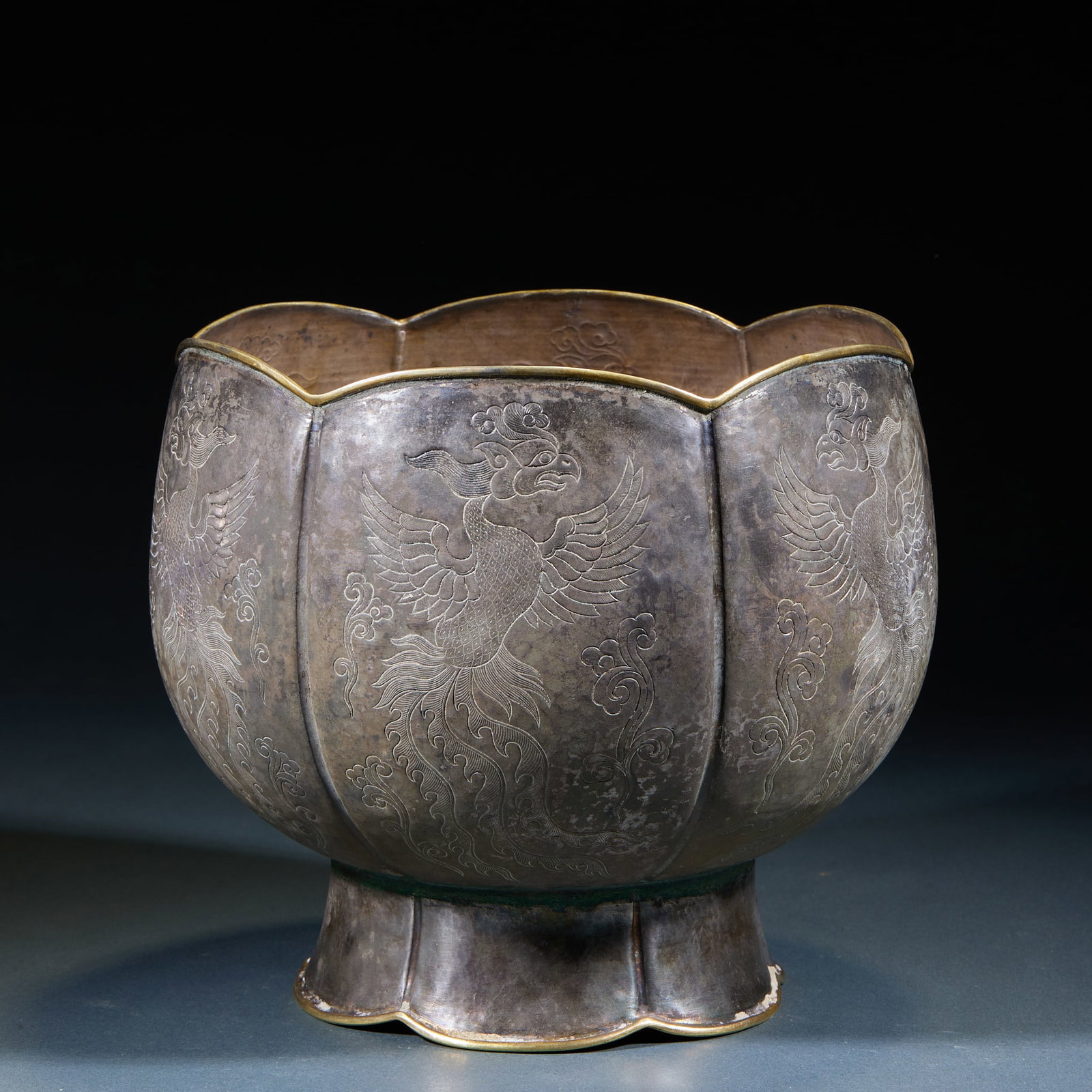 Gilt Silver Phoenix Pattern Wine Warmer - 5