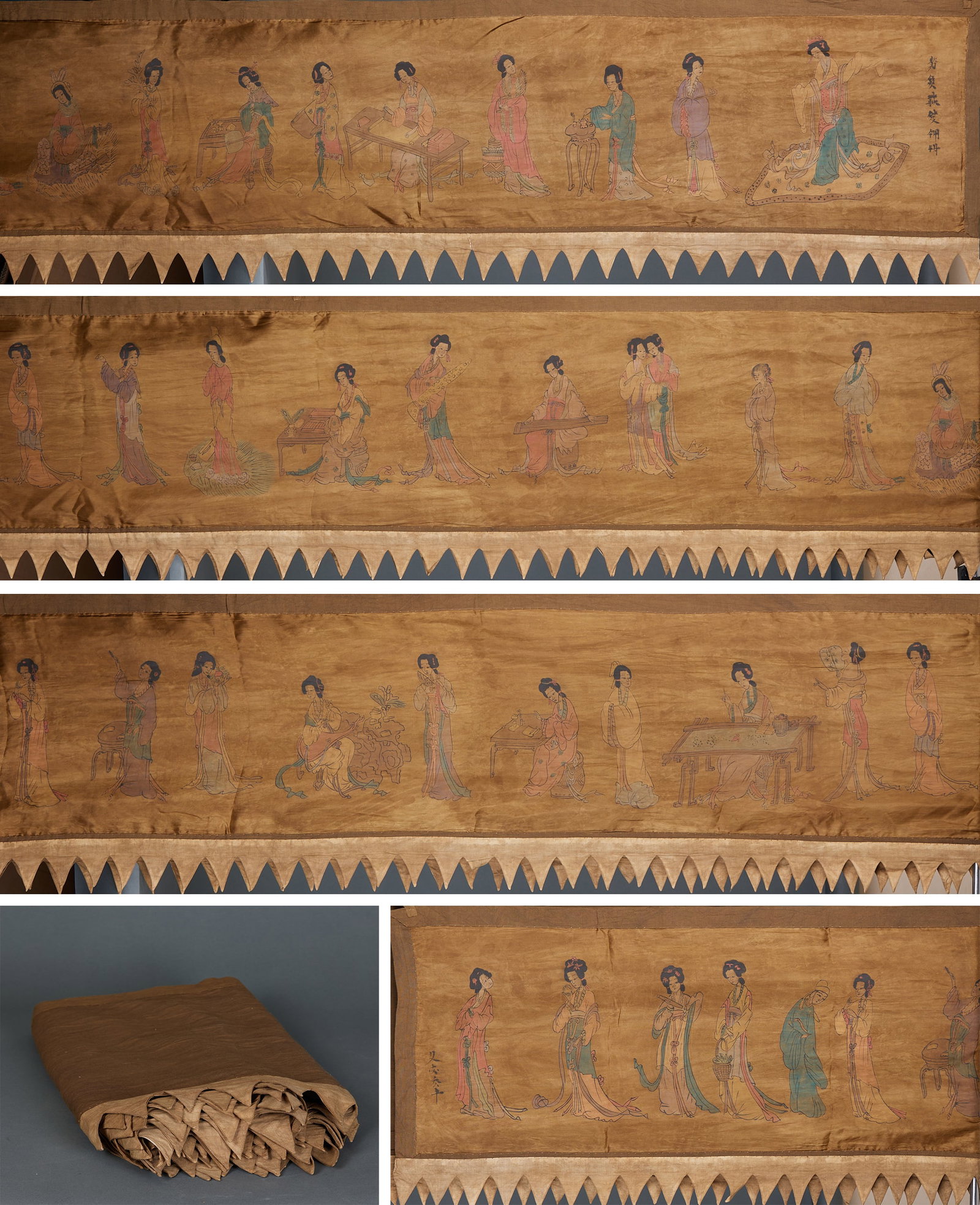 Liao Dynasty Khitan Silk Musician Hanging Banner (1 of 13)