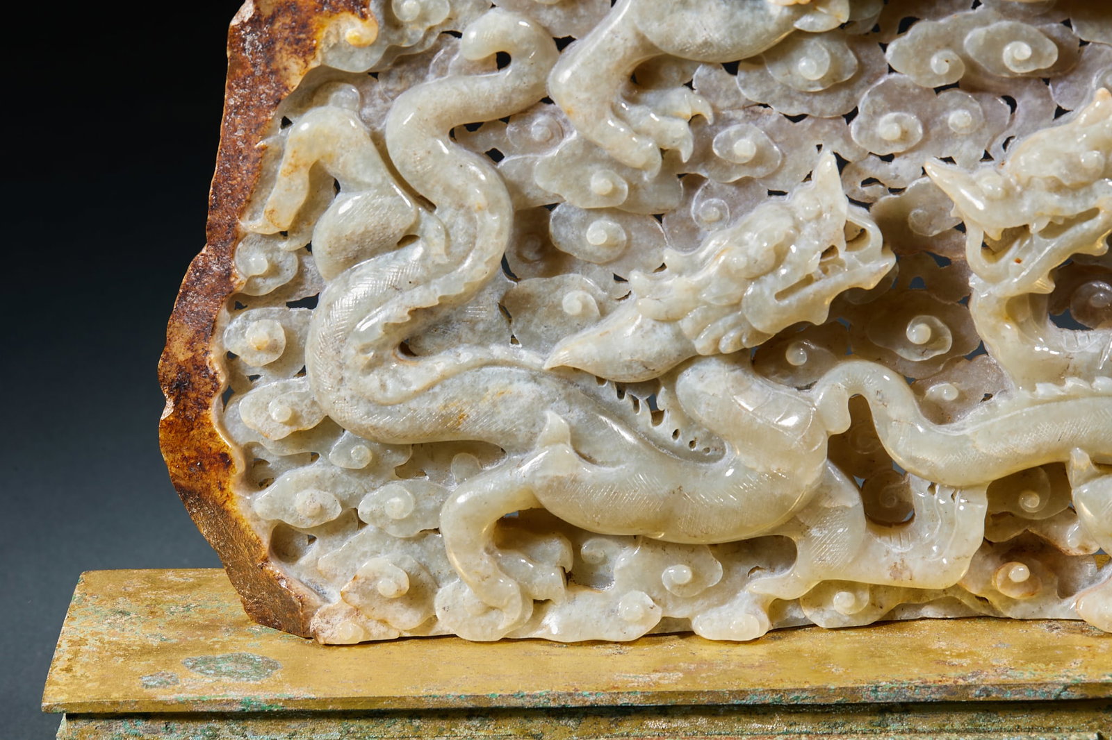 Hetian Jade Dragon Pattern Screen - 3