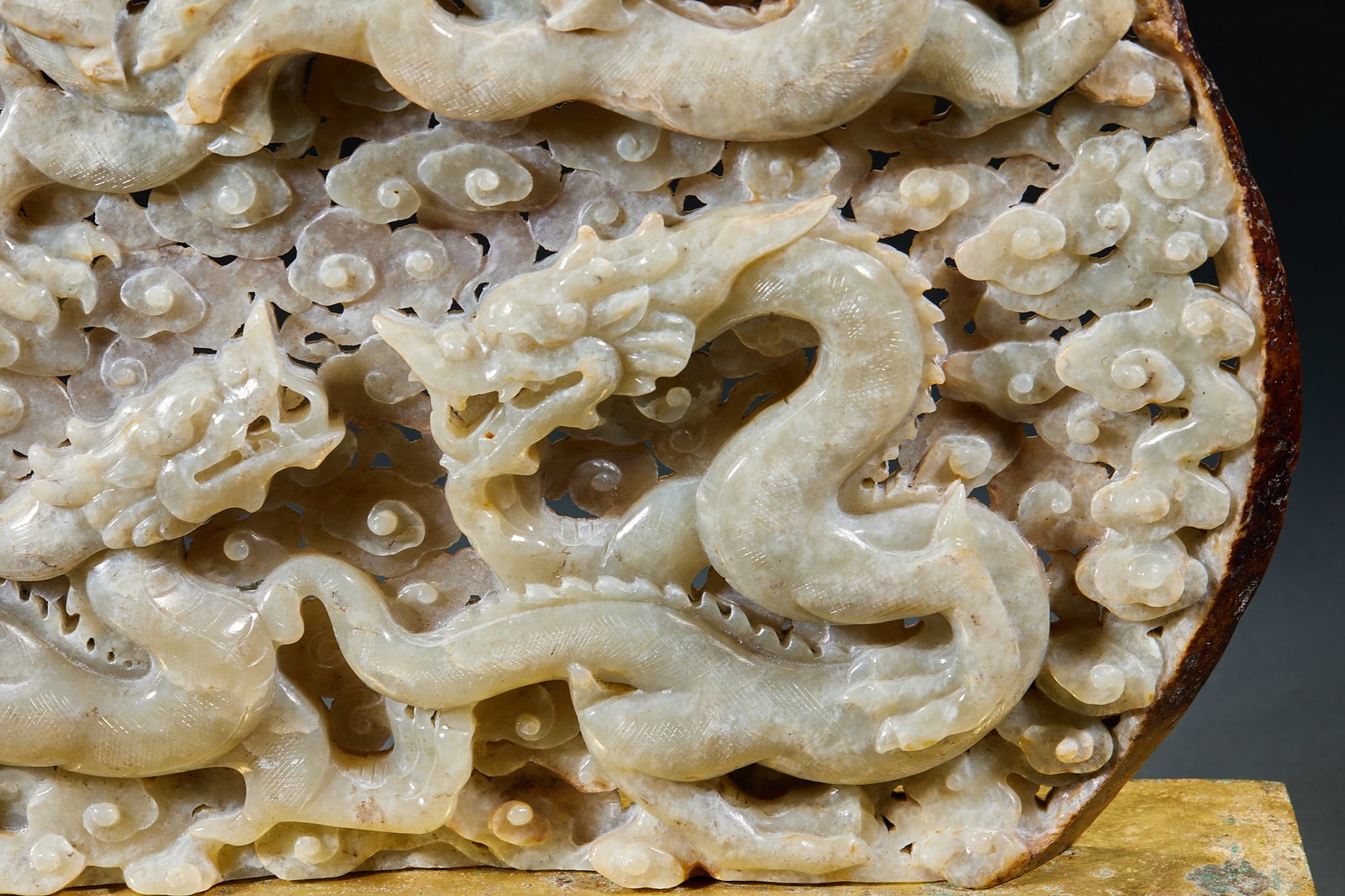 Hetian Jade Dragon Pattern Screen - 4