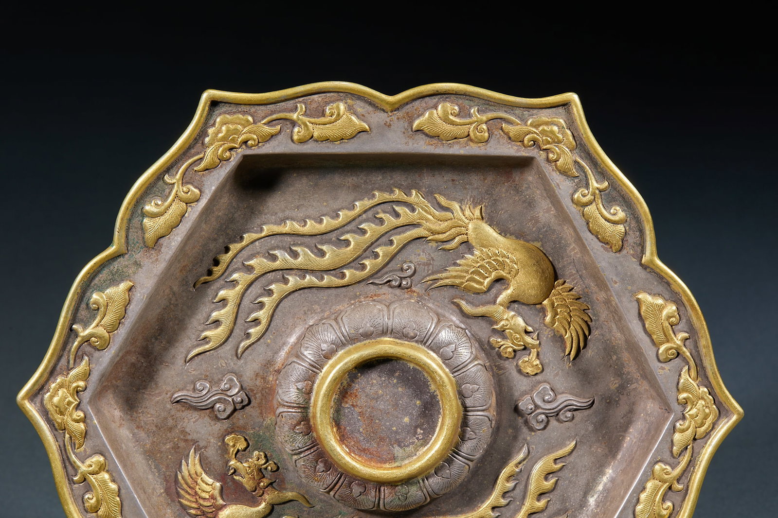 Gilt Silver Colored Glaze Phoenix Cup - 7
