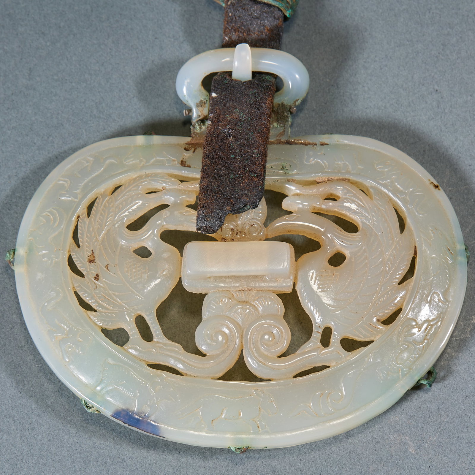 Agate Double Phoenix Pendant - 2