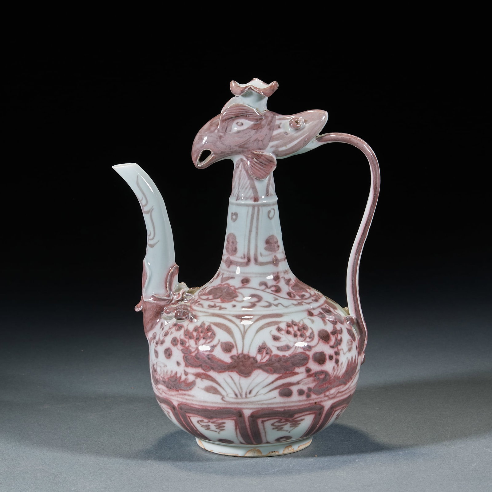 Yuan Dynasty Underglaze Red Phoenix Head Pot (1 of 9)