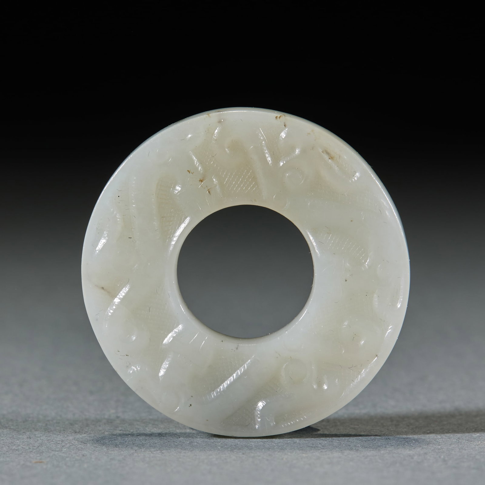 Chilong Pattern Jade Bi Disc - 5