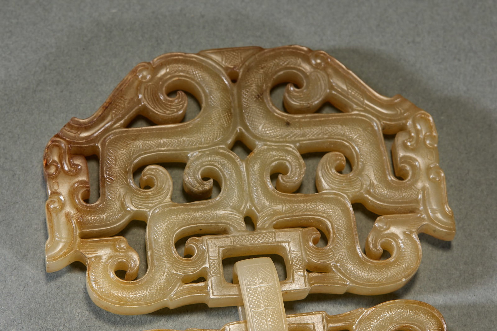 Pre-Ming Chilong Pattern Ancient Jade Bi Disc - 5