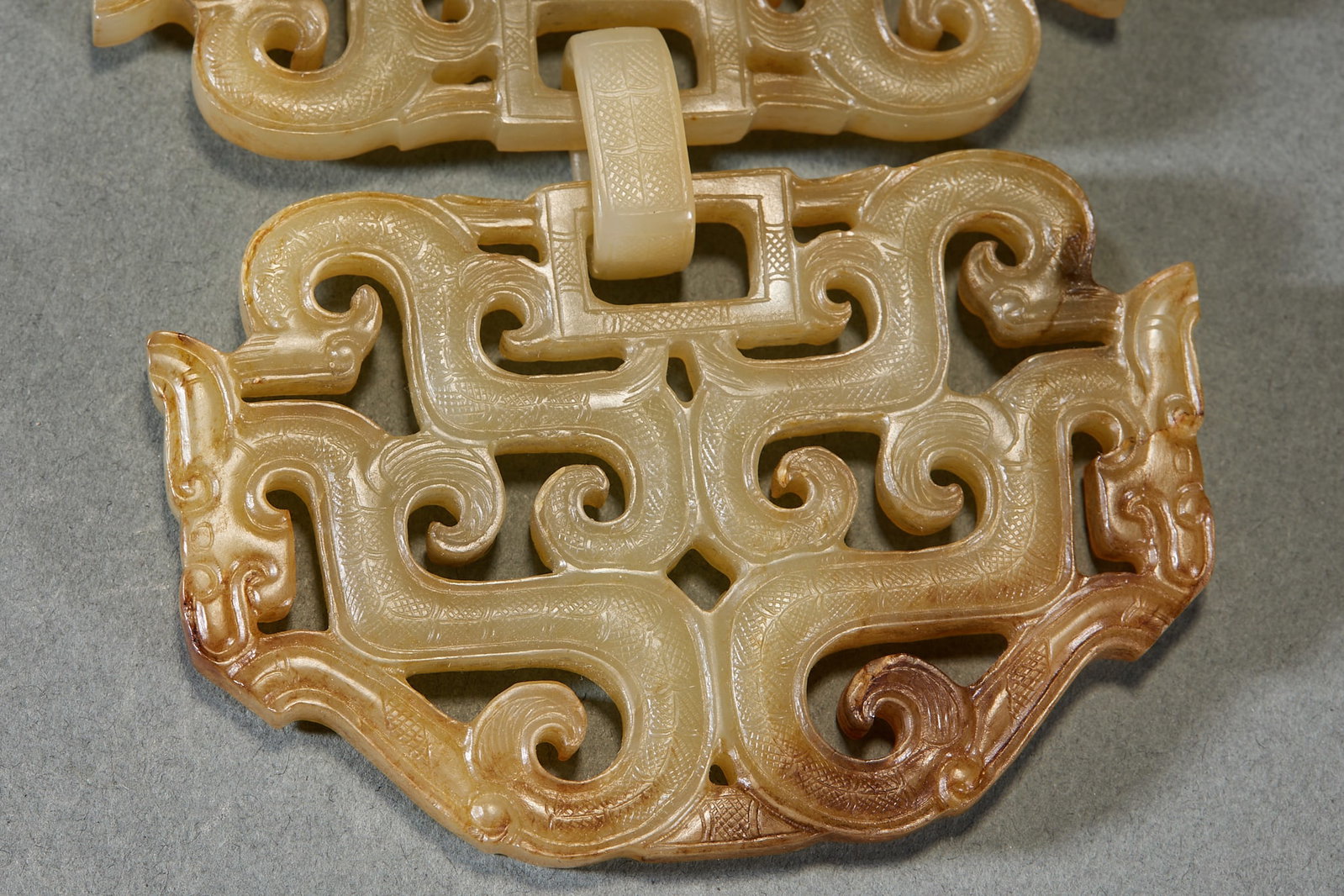 Pre-Ming Chilong Pattern Ancient Jade Bi Disc - 6