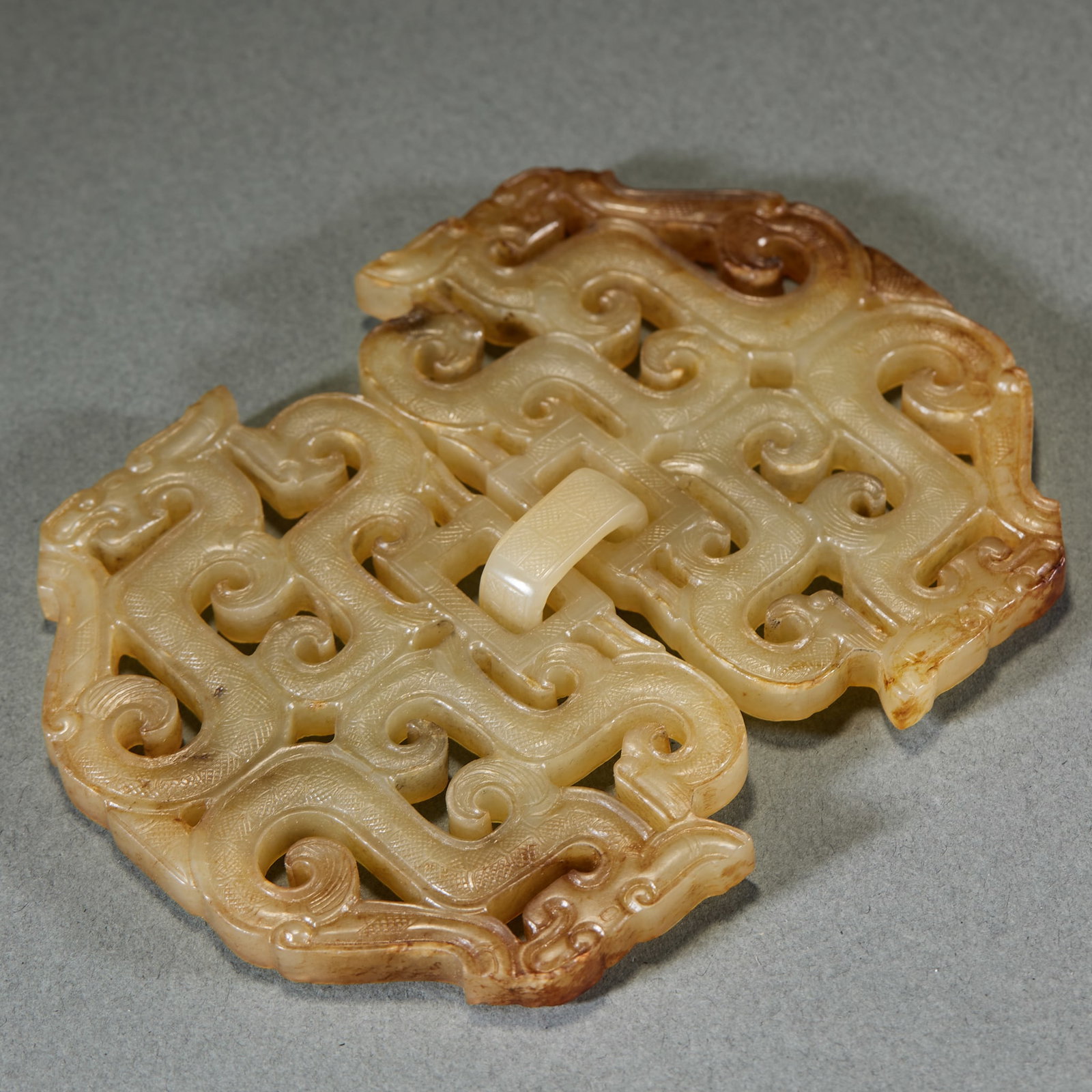 Pre-Ming Chilong Pattern Ancient Jade Bi Disc - 7