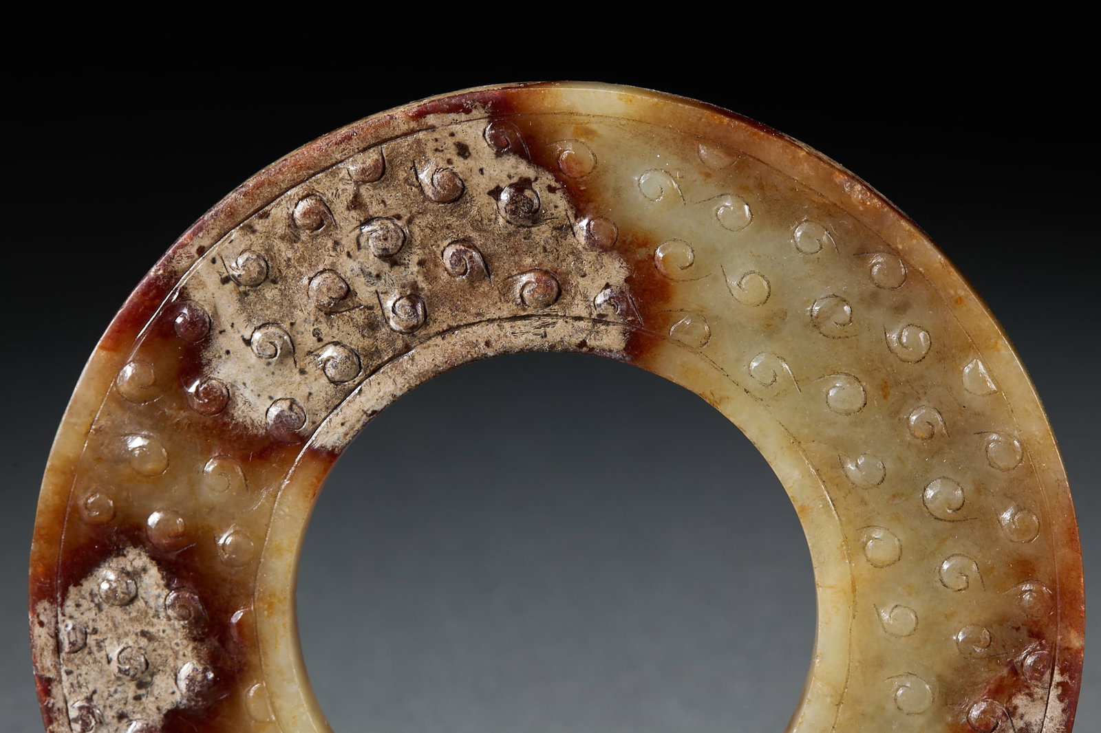 Hetian Jade Grain Pattern Jade Ring - 2