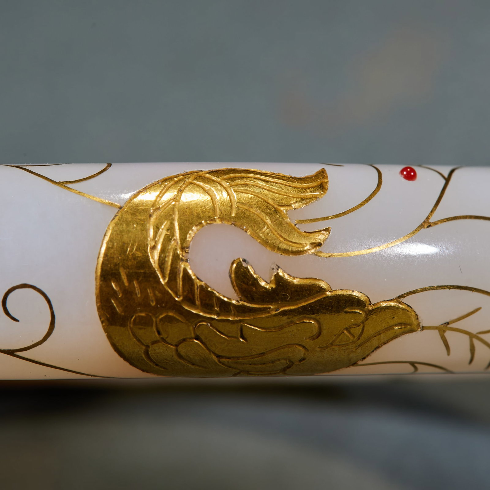 Gold Inlaid Jade Bangle - 4