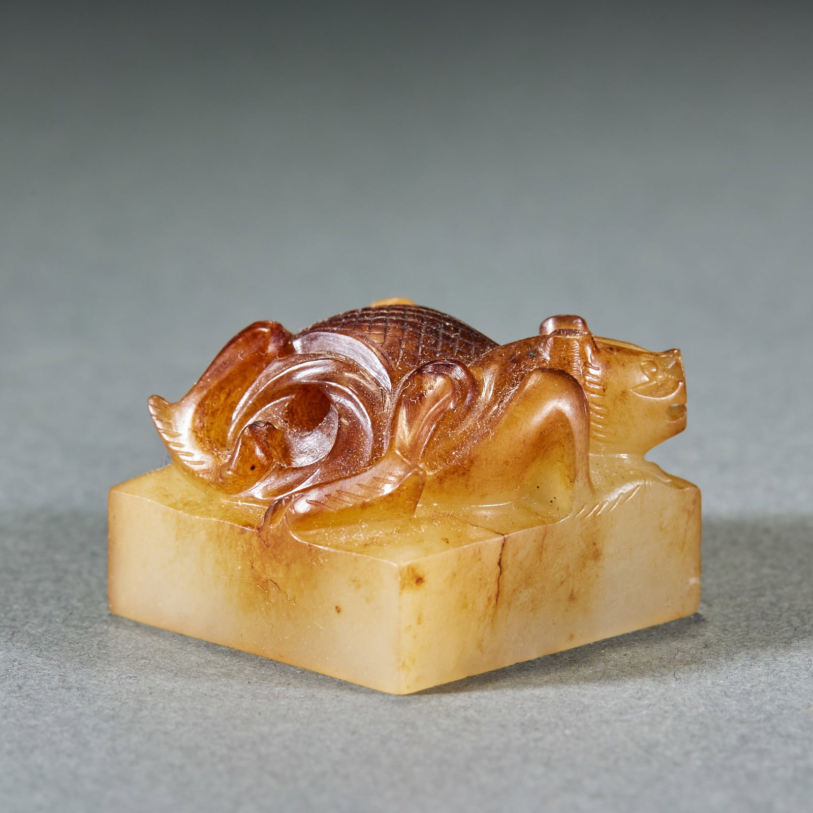 Han Dynasty Turtle Button Jade Seal - 4