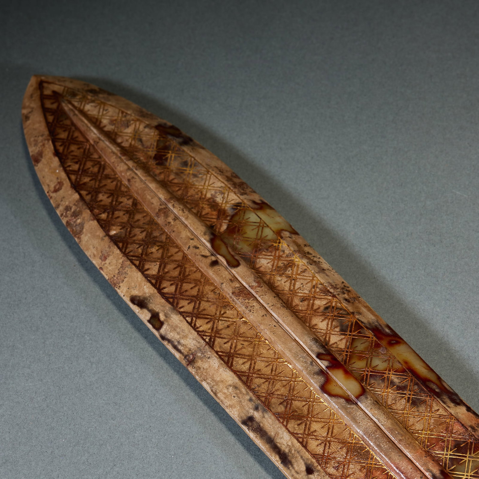 Archaic Jade Sword Sheath, A Pair - 2