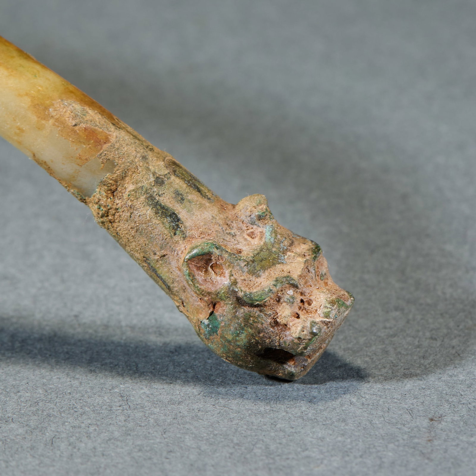 Jade Handled Gilt Incense Spoon - 2
