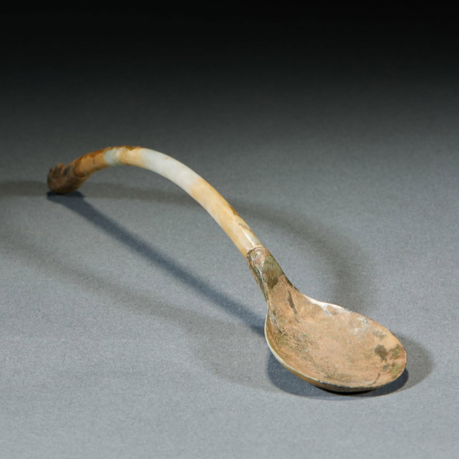 Jade Handled Gilt Incense Spoon - 5
