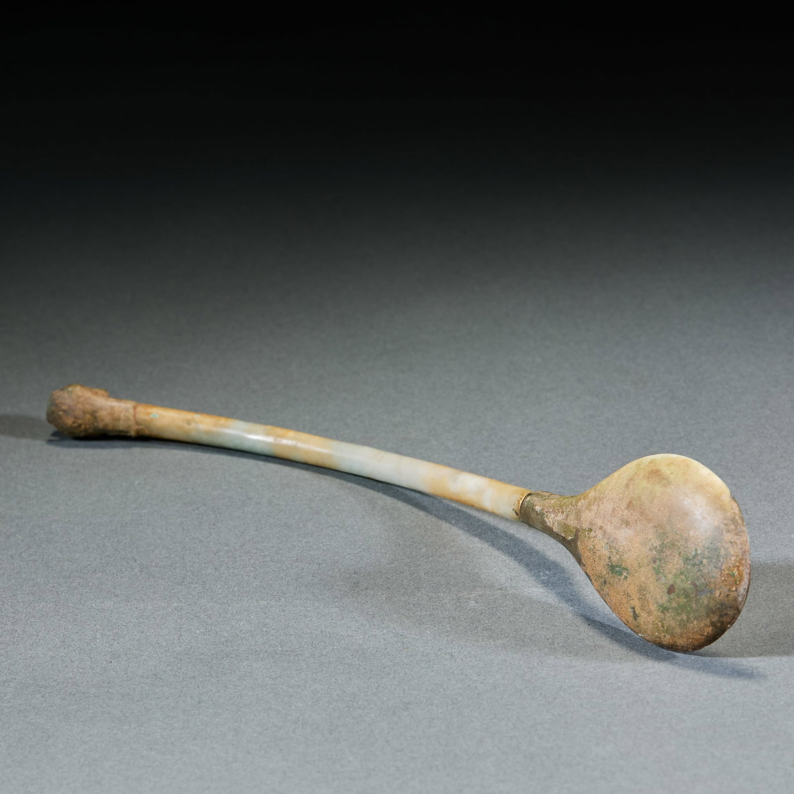 Jade Handled Gilt Incense Spoon - 6