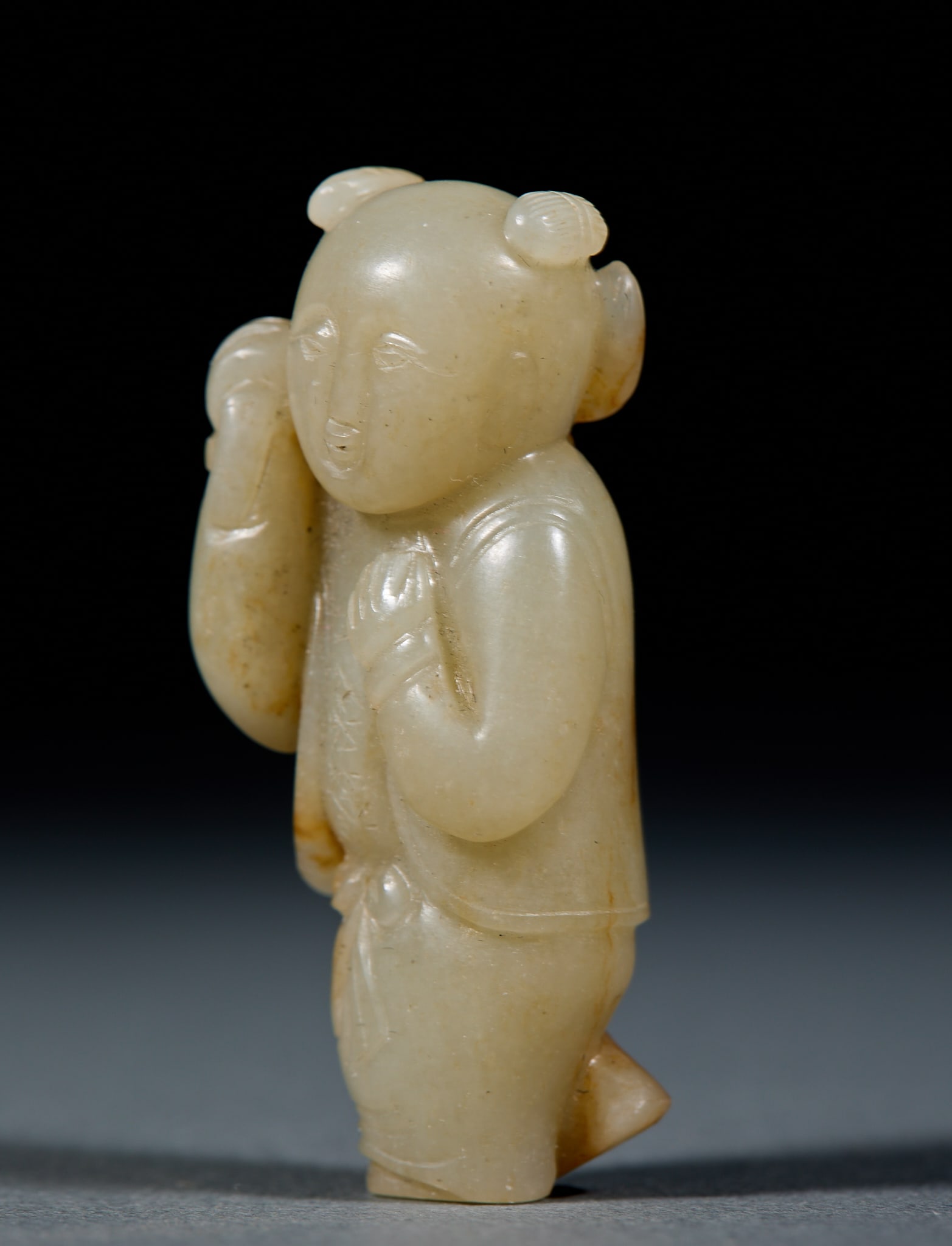 Hetian Jade Lotus Boy - 3