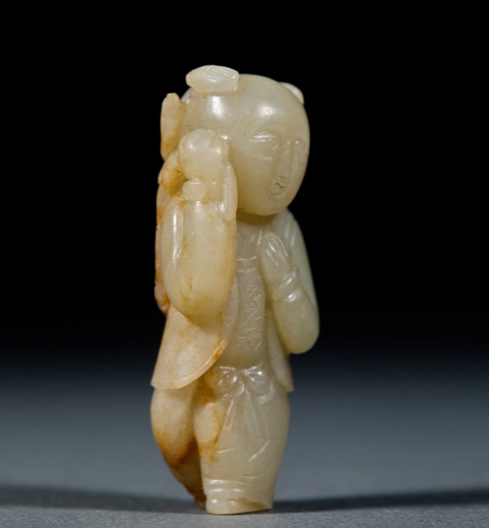 Hetian Jade Lotus Boy - 4