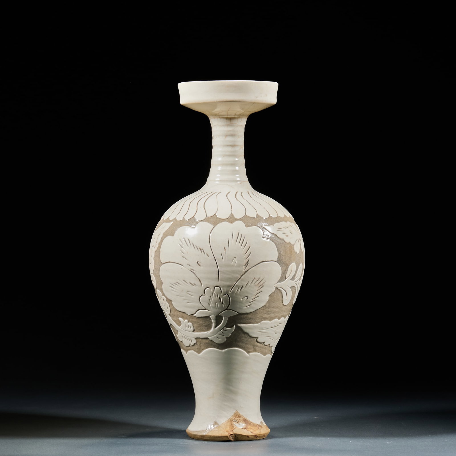Cizhou Kiln White Ground Carved Rim Vase (1 of 8)