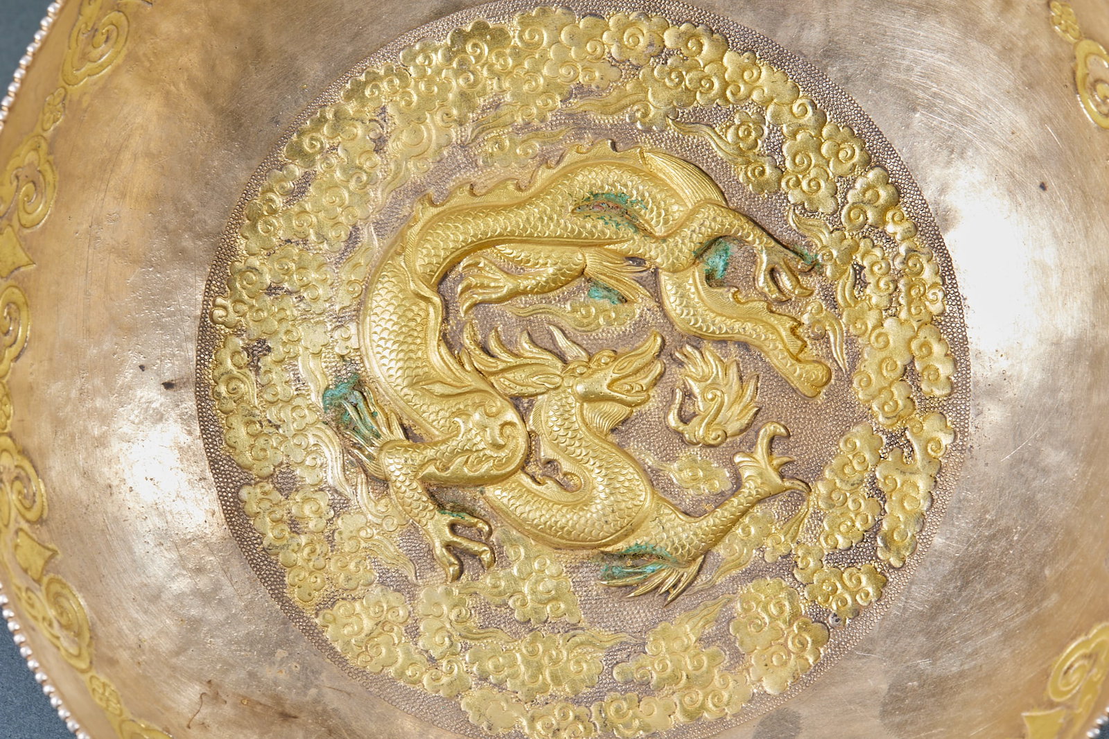 Gilt Silver Dragon Pattern Bowl - 4