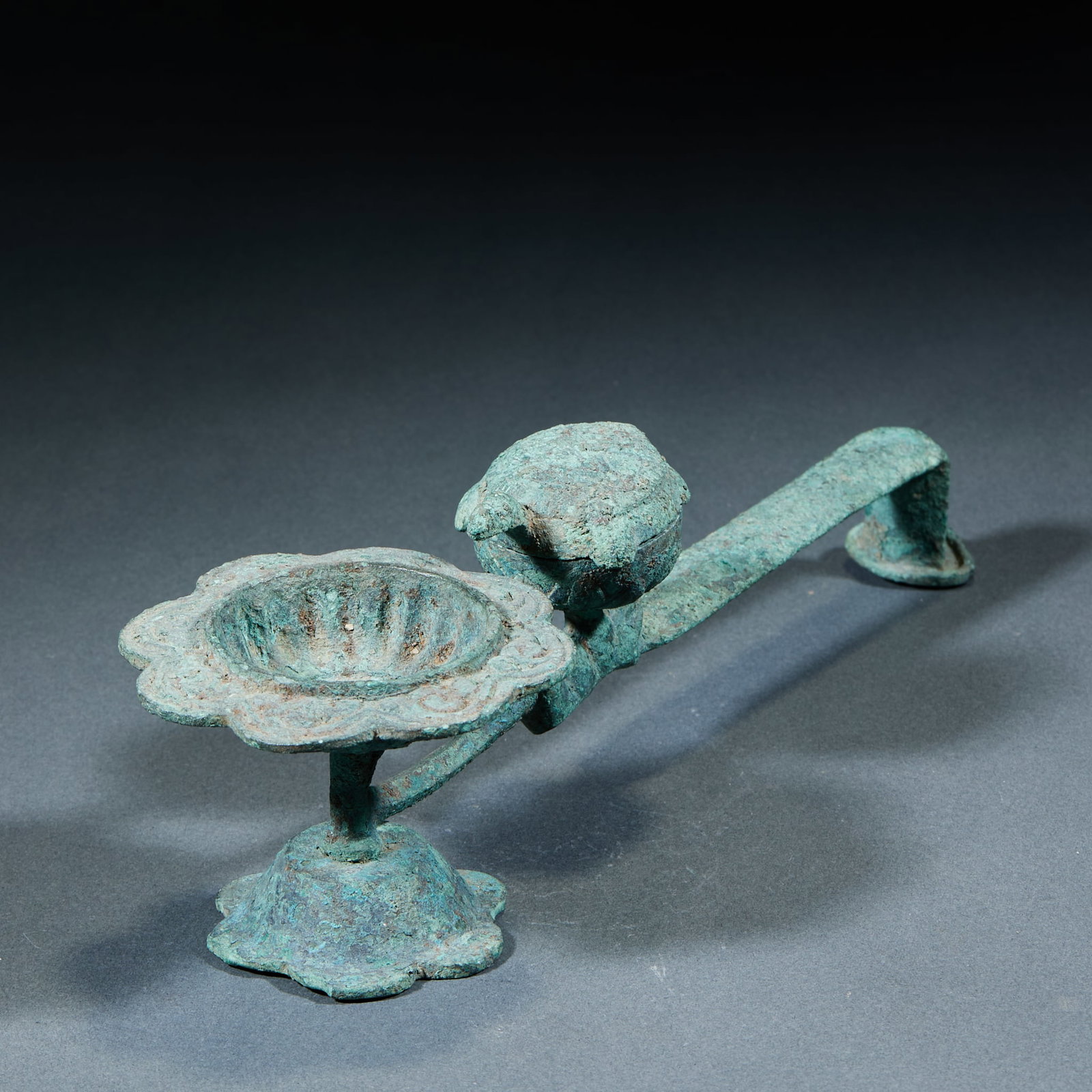 Bronze Longevity Turtle Handheld Candlestick - 6