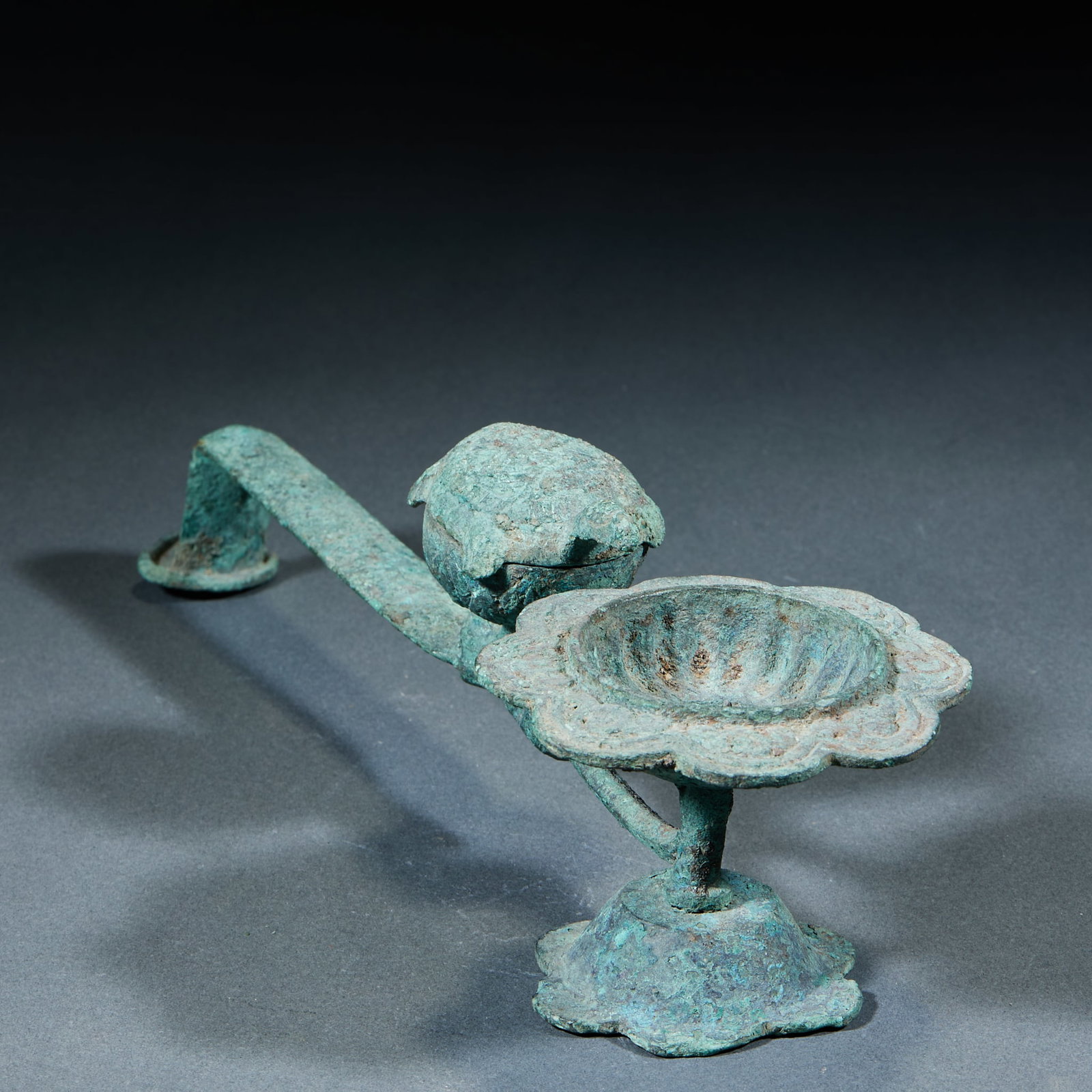 Bronze Longevity Turtle Handheld Candlestick - 7