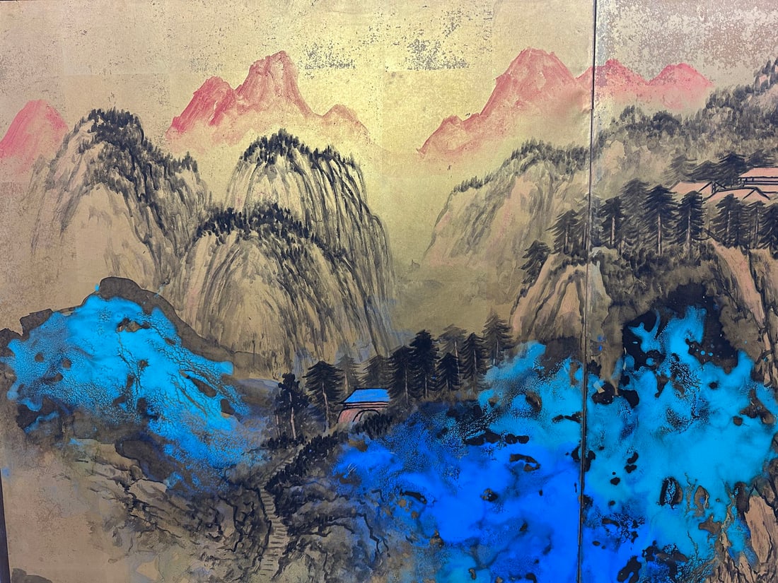 Zhang Daqian Splashed Ink Color Screen - 4
