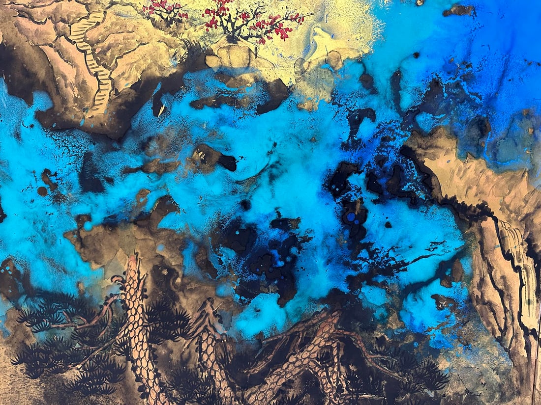Zhang Daqian Splashed Ink Color Screen - 5
