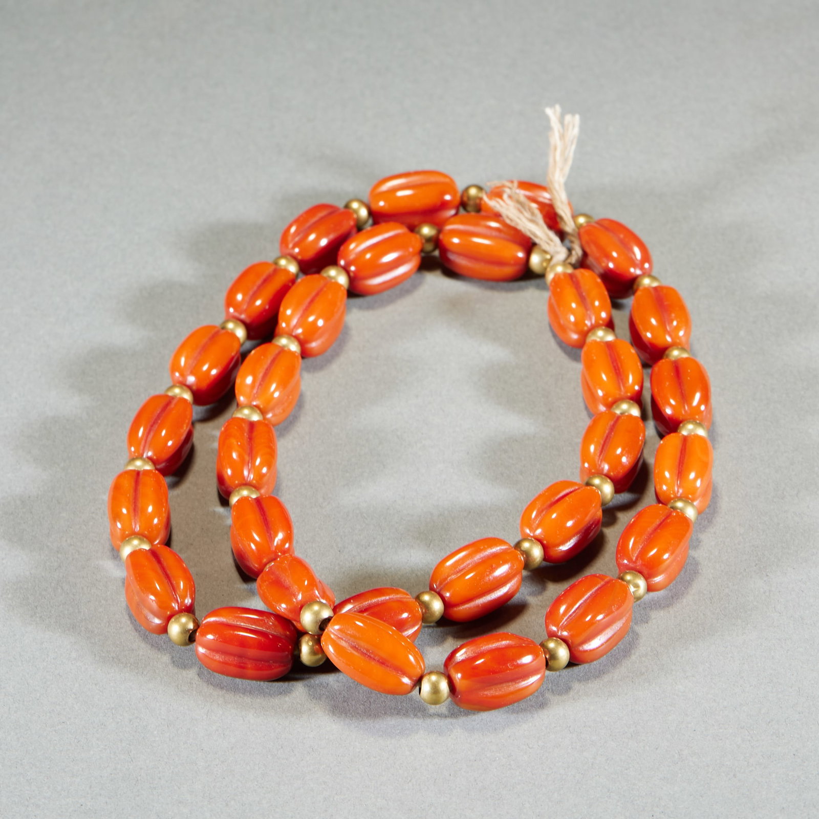 Melon-Ribbed Agate Bead Strand - 6