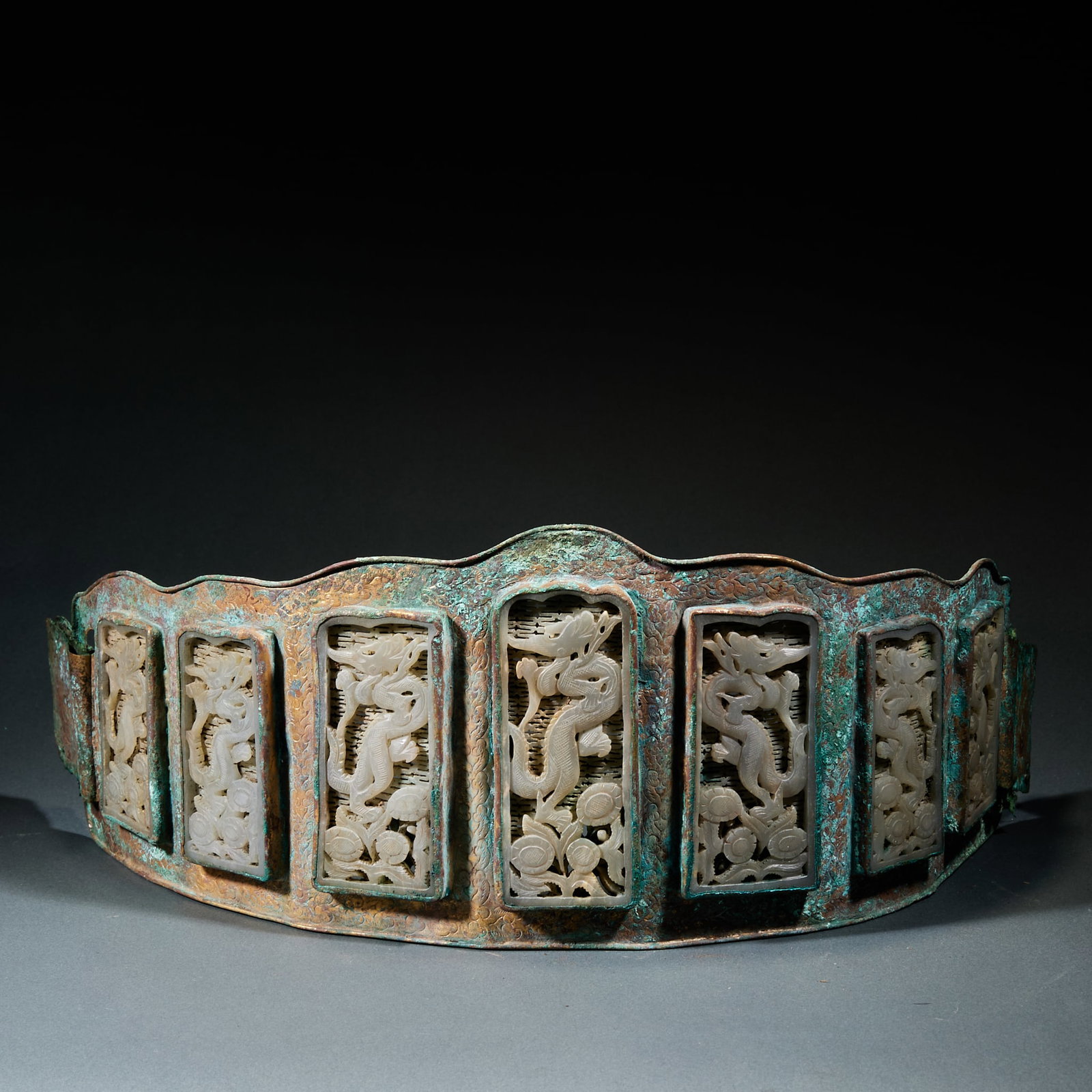 Gilt Bronze Waist Belt Inlaid with Hetian Jade Dragon Pattern (1 of 6)