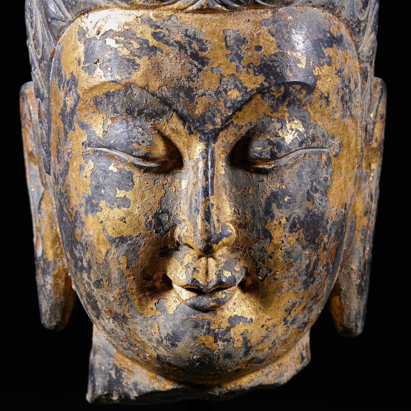 Bluestone Gilded Buddha Head - 3