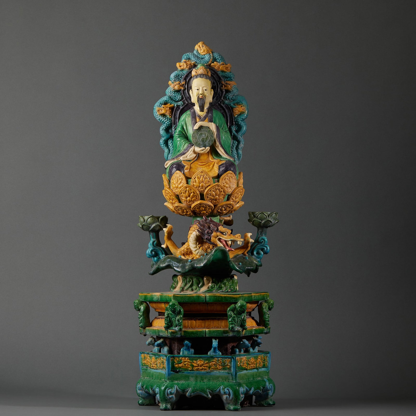 Sancai Glazed Statue of Heavenly Sovereign Riding Dragon (1 of 15)